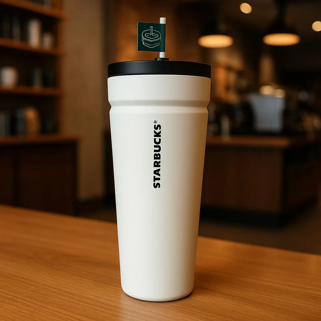 Product image for Starbucks 2025 Matte White 24oz Soft Touch Tumbler Leakproof Twist Lid Sleek Cup