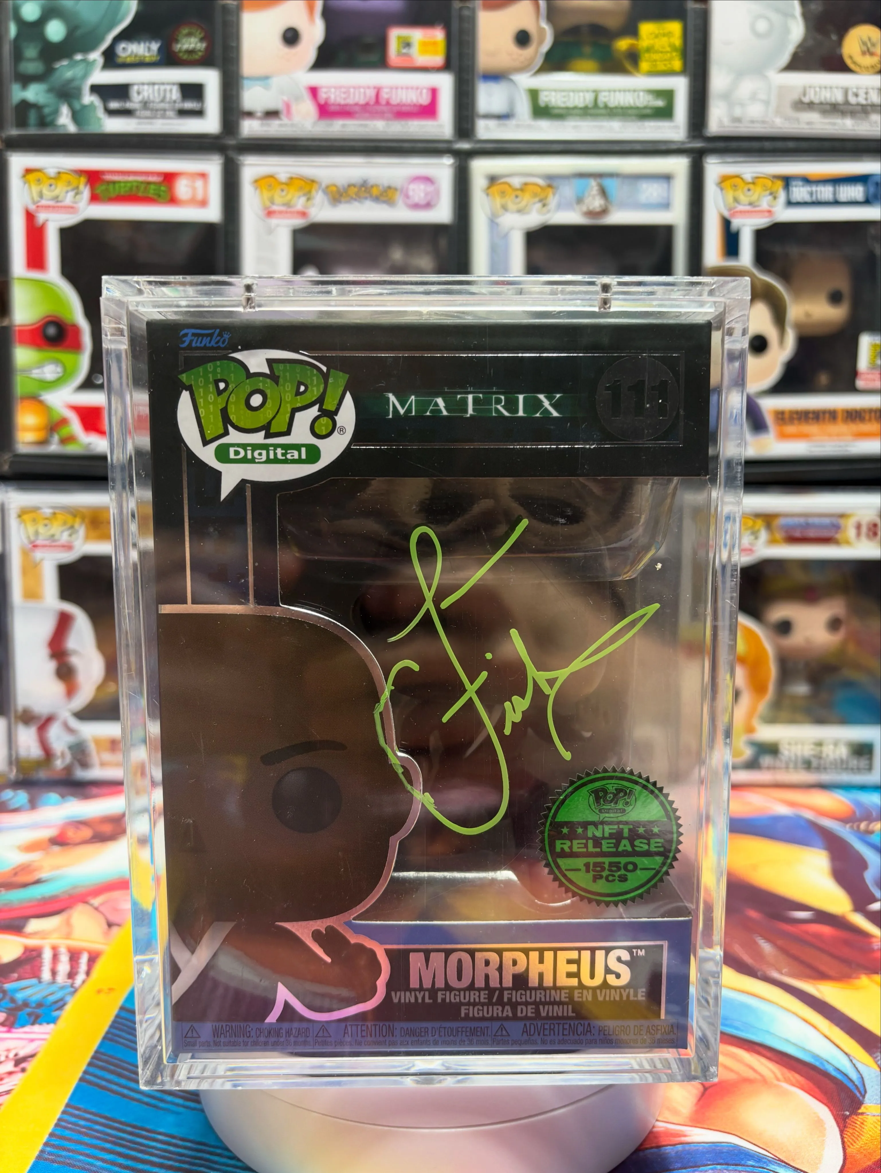 Product image for Morpheus 111 NFT signed Funko Pop by Lawrence fishburne