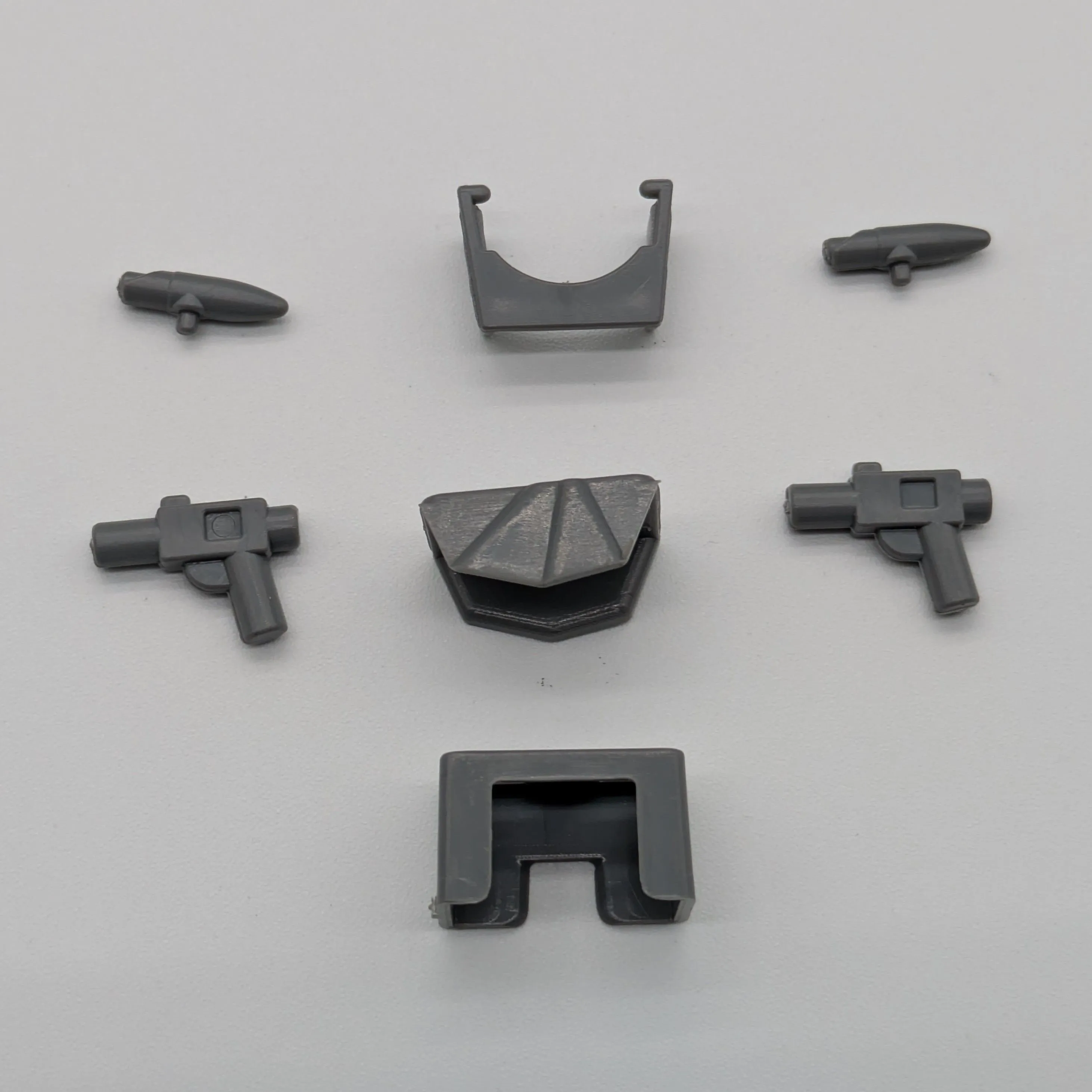 Product image for CUSTOM NOT LEGO. 6 PIECE GREY CLONE ACCESSORIES ARMOR WEAPONS. FIG NOT INCLUDED 