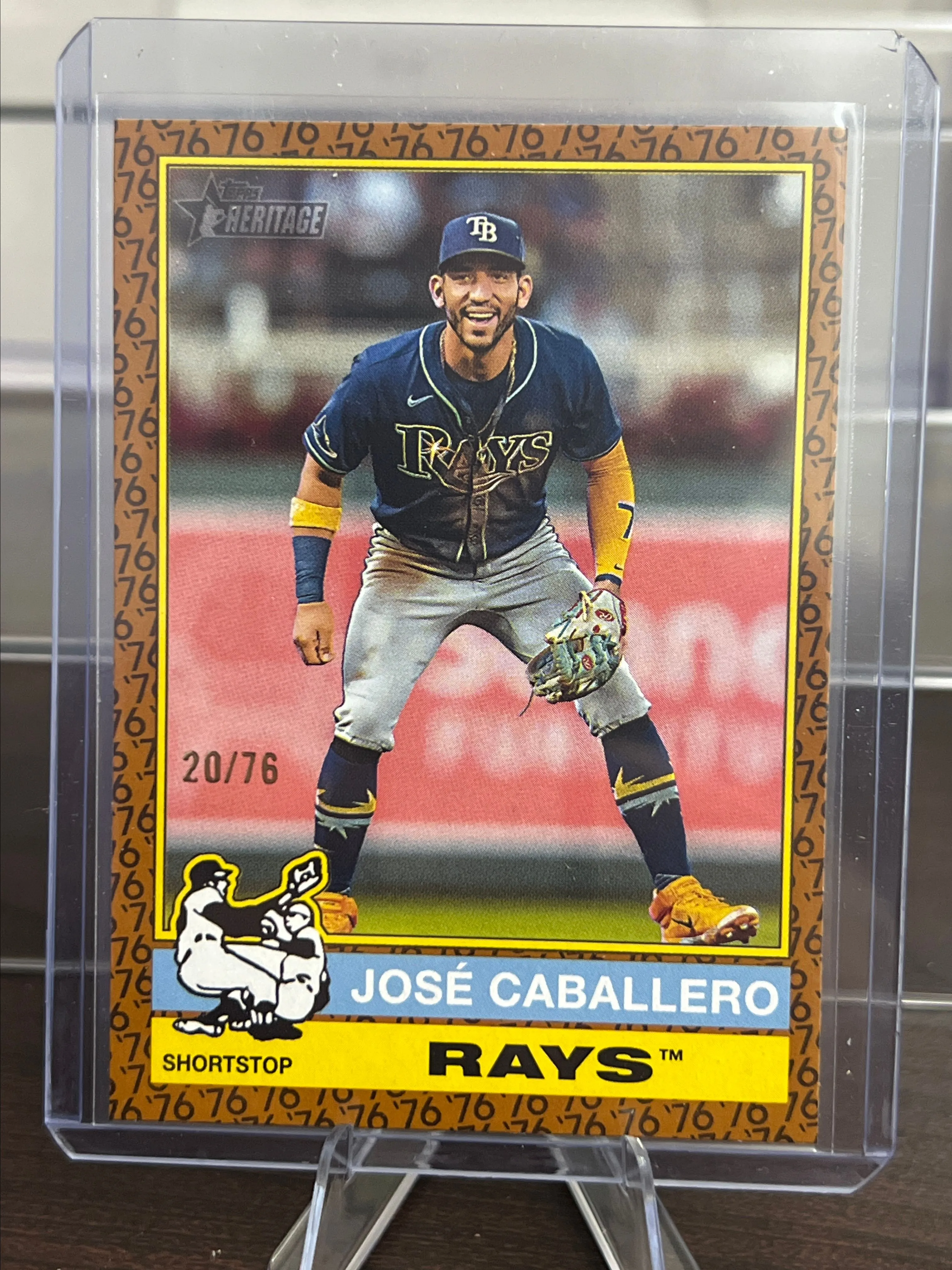 Product image for 2025 Topps Heritage Color of the Year #85 Jose Caballero Tampa Bay Rays 20/76