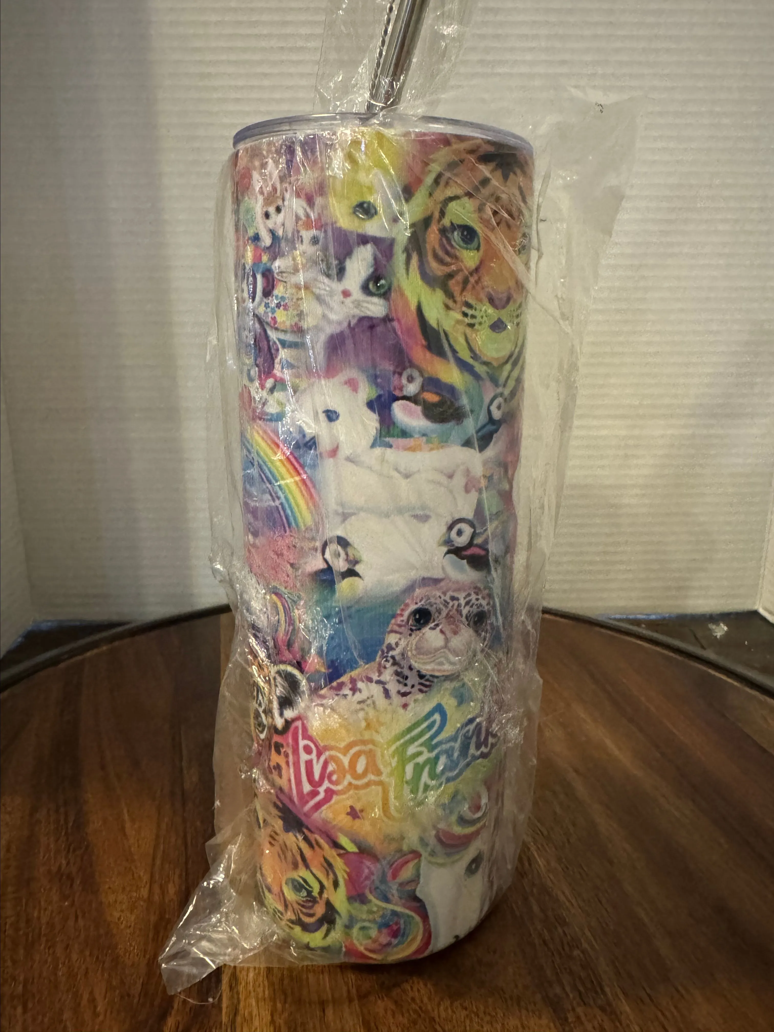Product image for Lisa Frank metal Tumbler with metal straw and cleaner