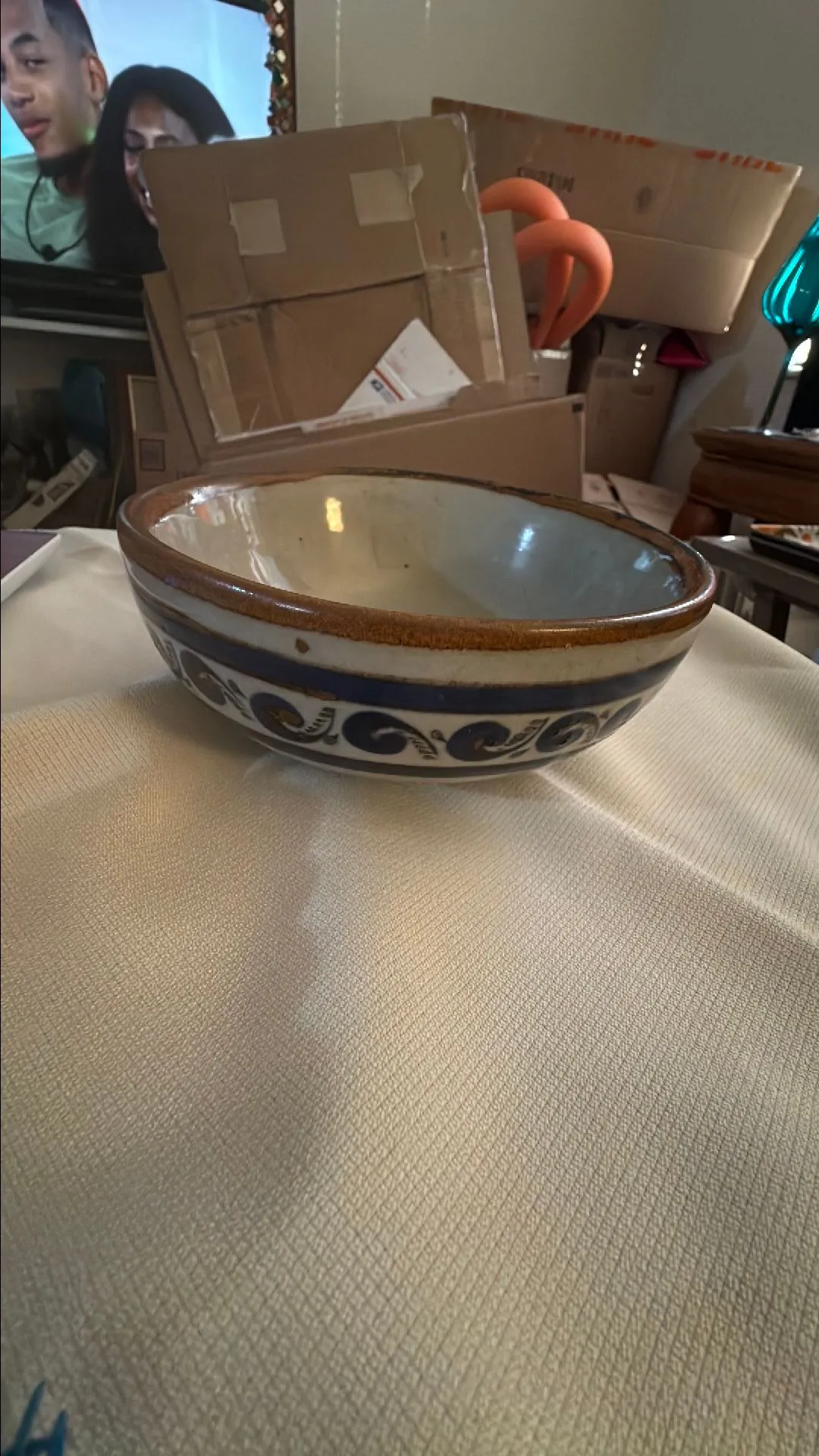 Product image for Tonala Pottery bowl. 6" wide. 2.5" tall. Signed