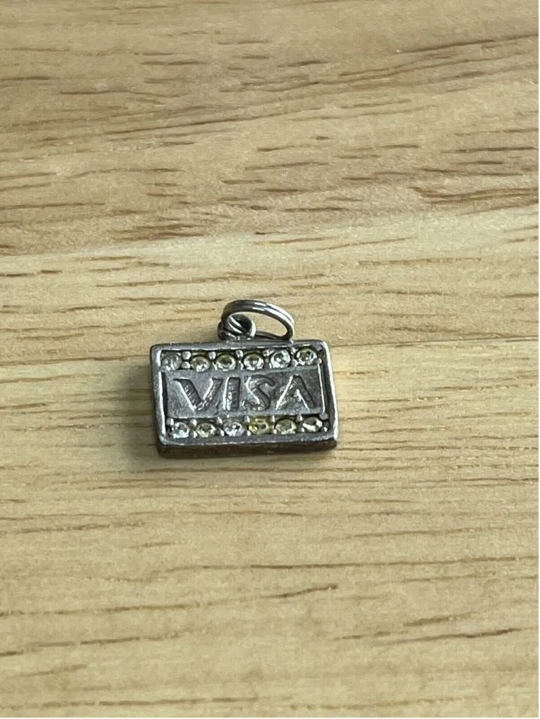 Product image for Sterling Silver Visa Charm Bling 925 For Charm Bracelet
