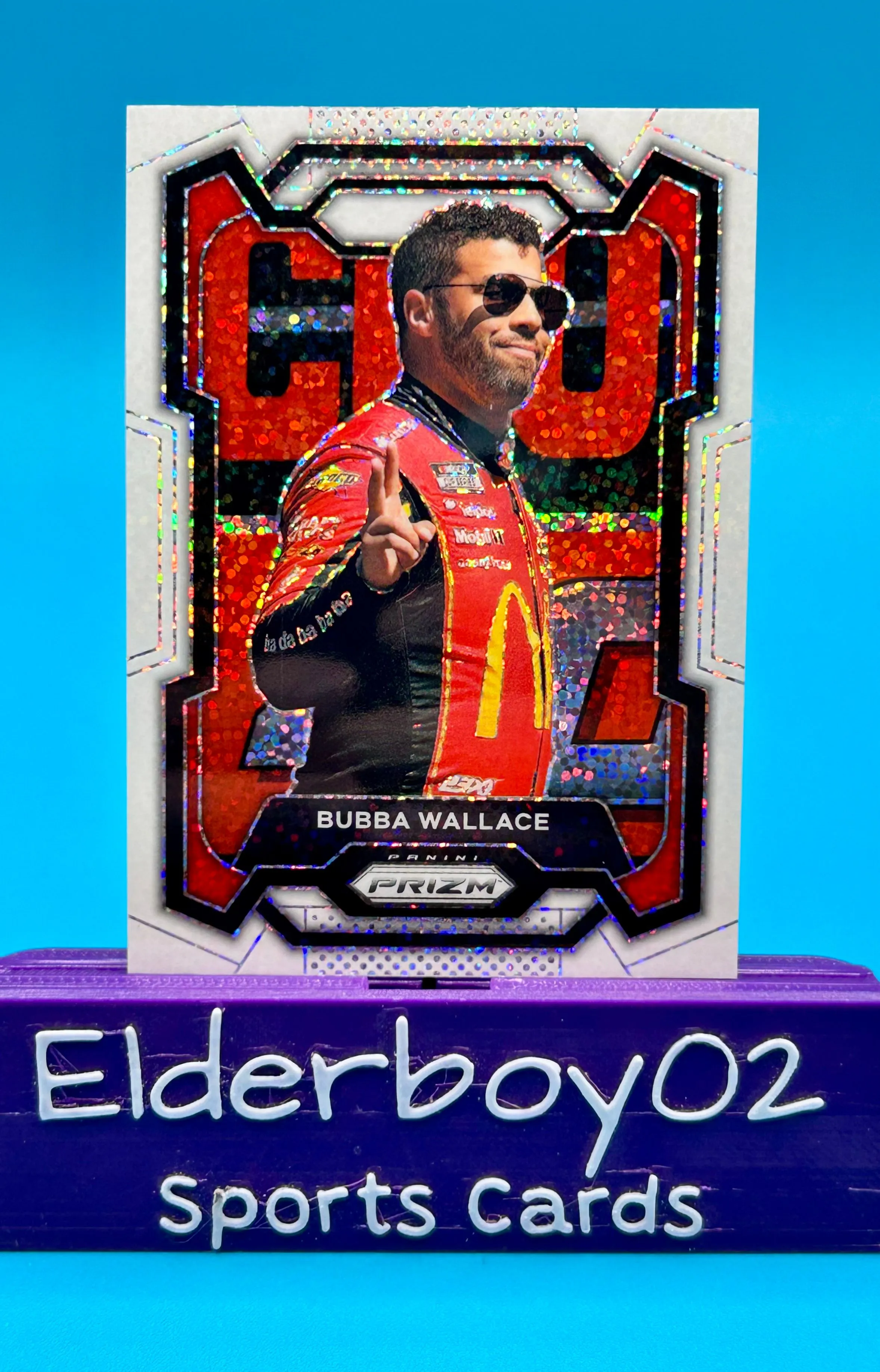 Product image for Bubba Wallace White Sparkle Exclusive 2024 Panini Prizm Racing Nascar