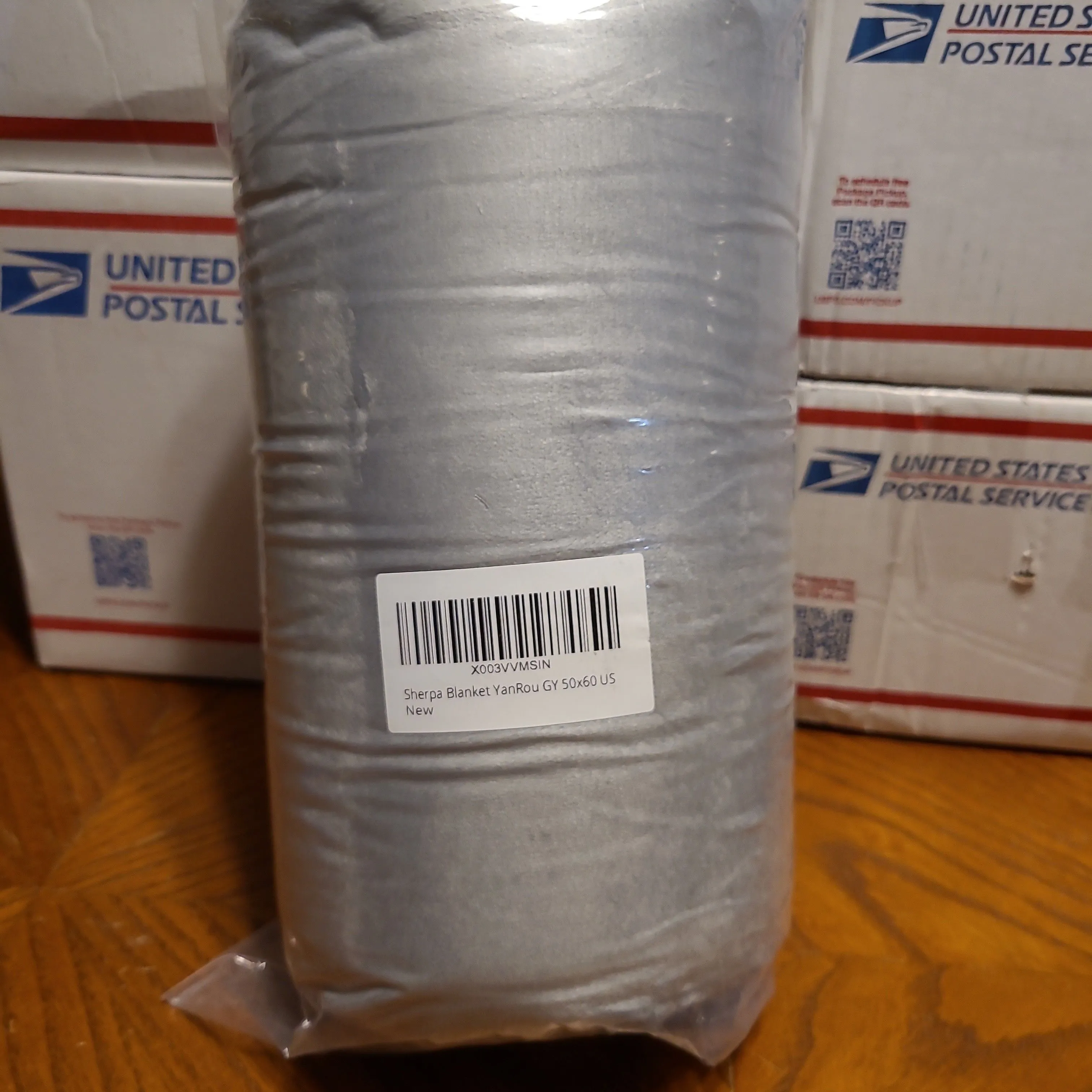 Product image for YanRou Sherpa Blanket 50x60, gray,New. (515)