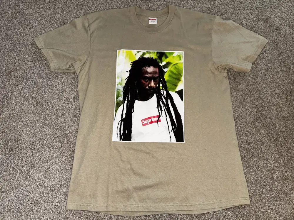 Product image for Supreme Buju Banton Photo Tee | Size L |  22 x 30