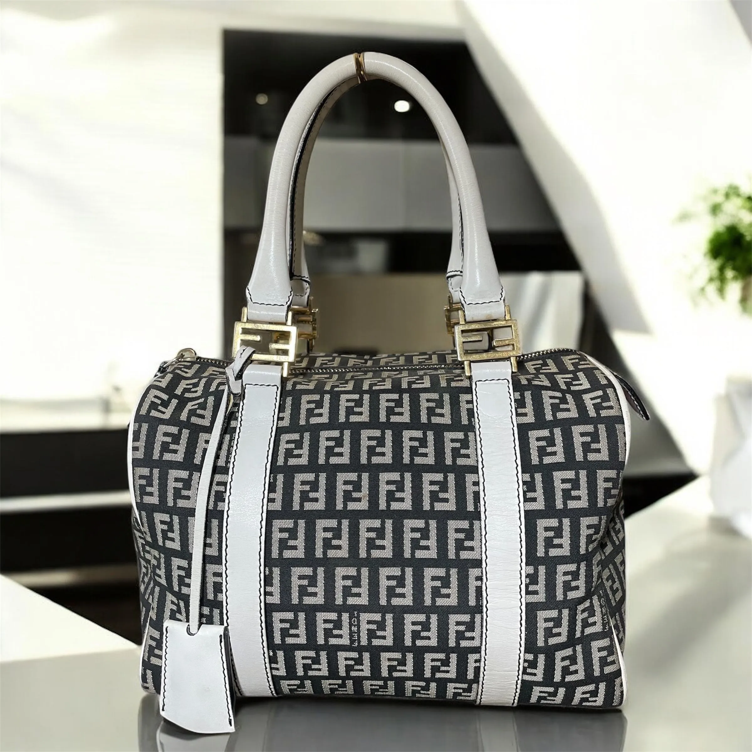 Product image for 310321 Fendi Zucchino Boston Bag