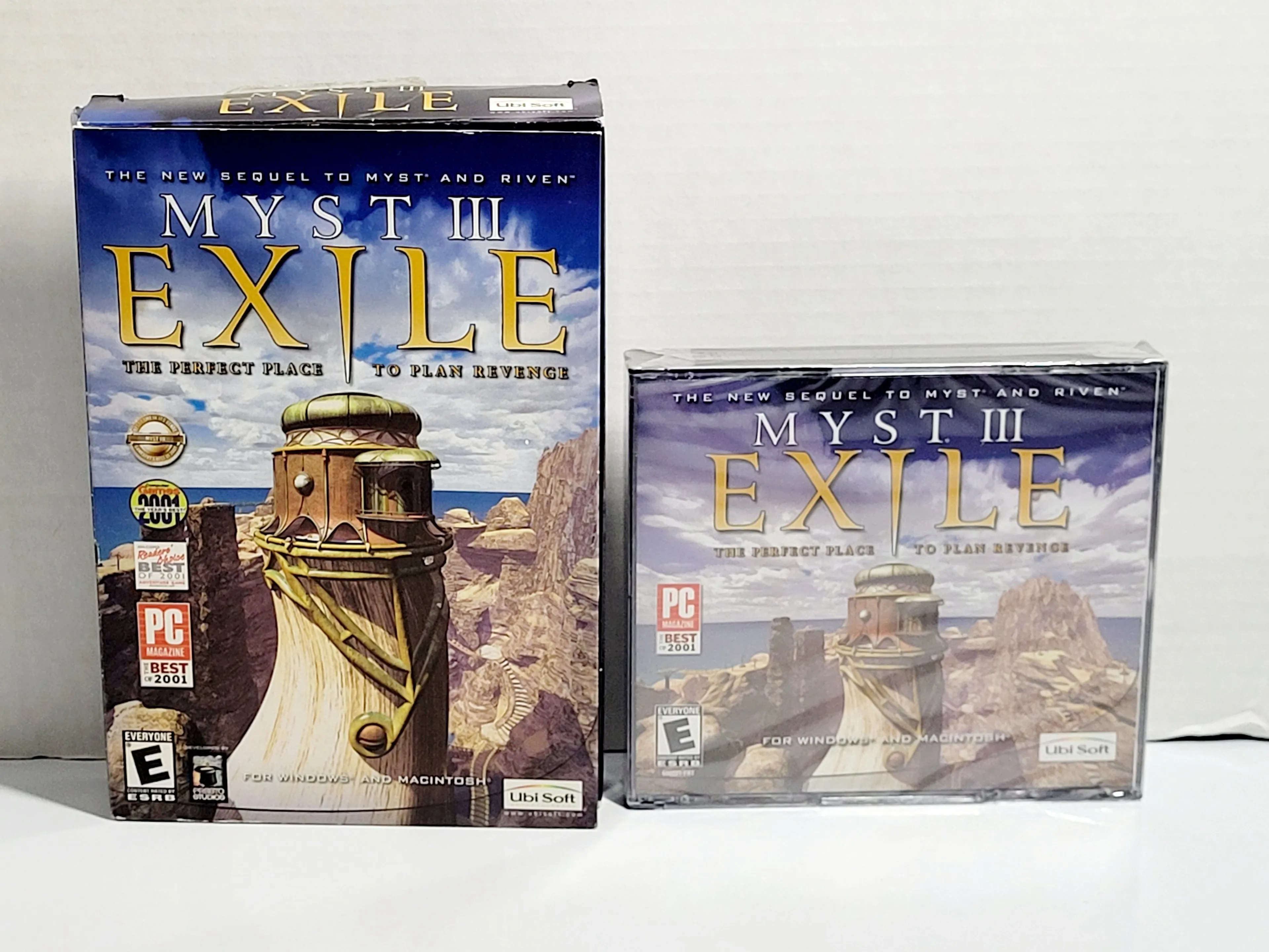 Product image for New Sealed Myst III: Exile Small Box Collector’s (PC, 2001)  Windows 95/98/Mac. The box is open, and