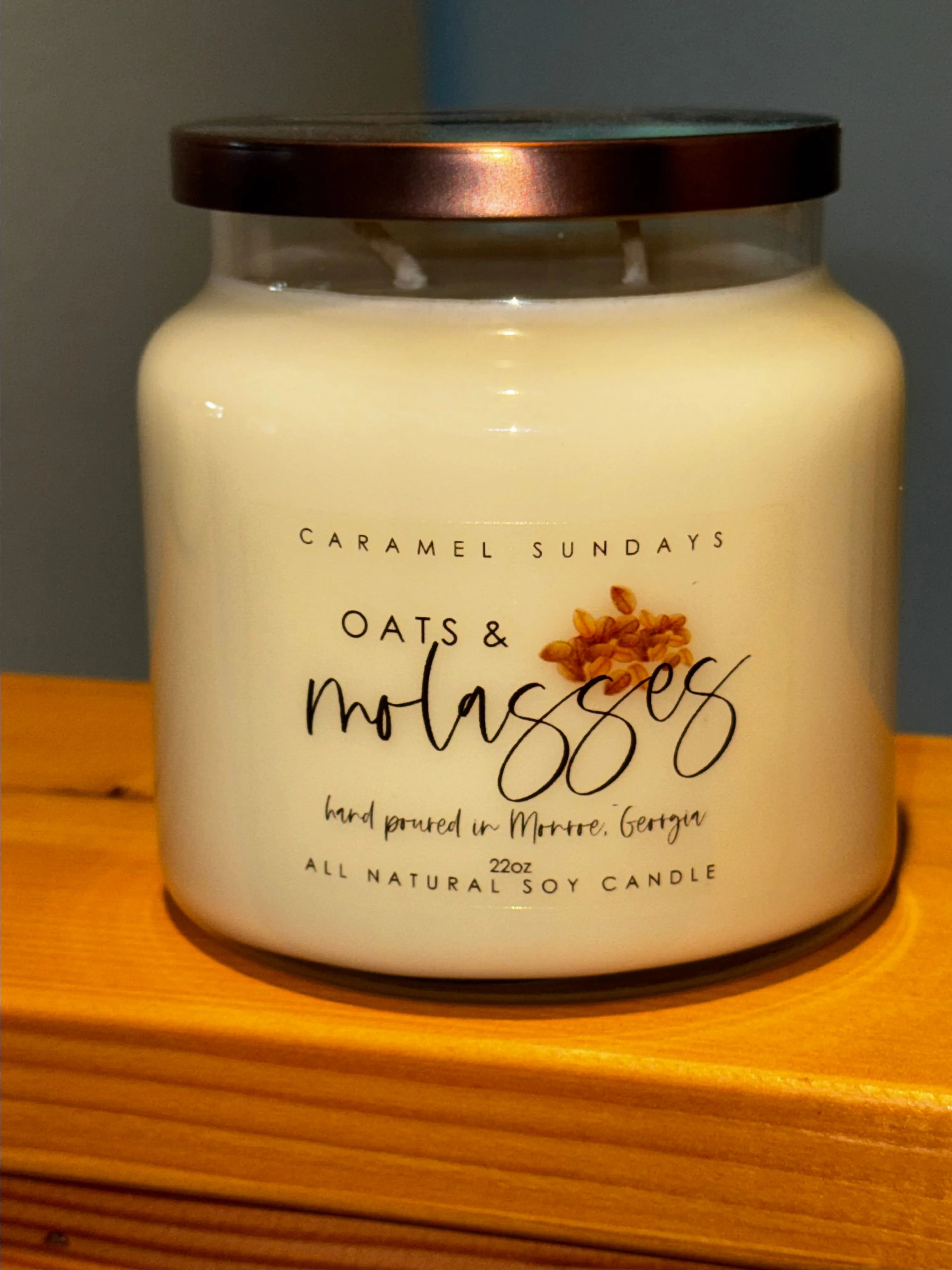 Product image for Caramel Sundays "Oats & Molasses" 2 Wick Candle
