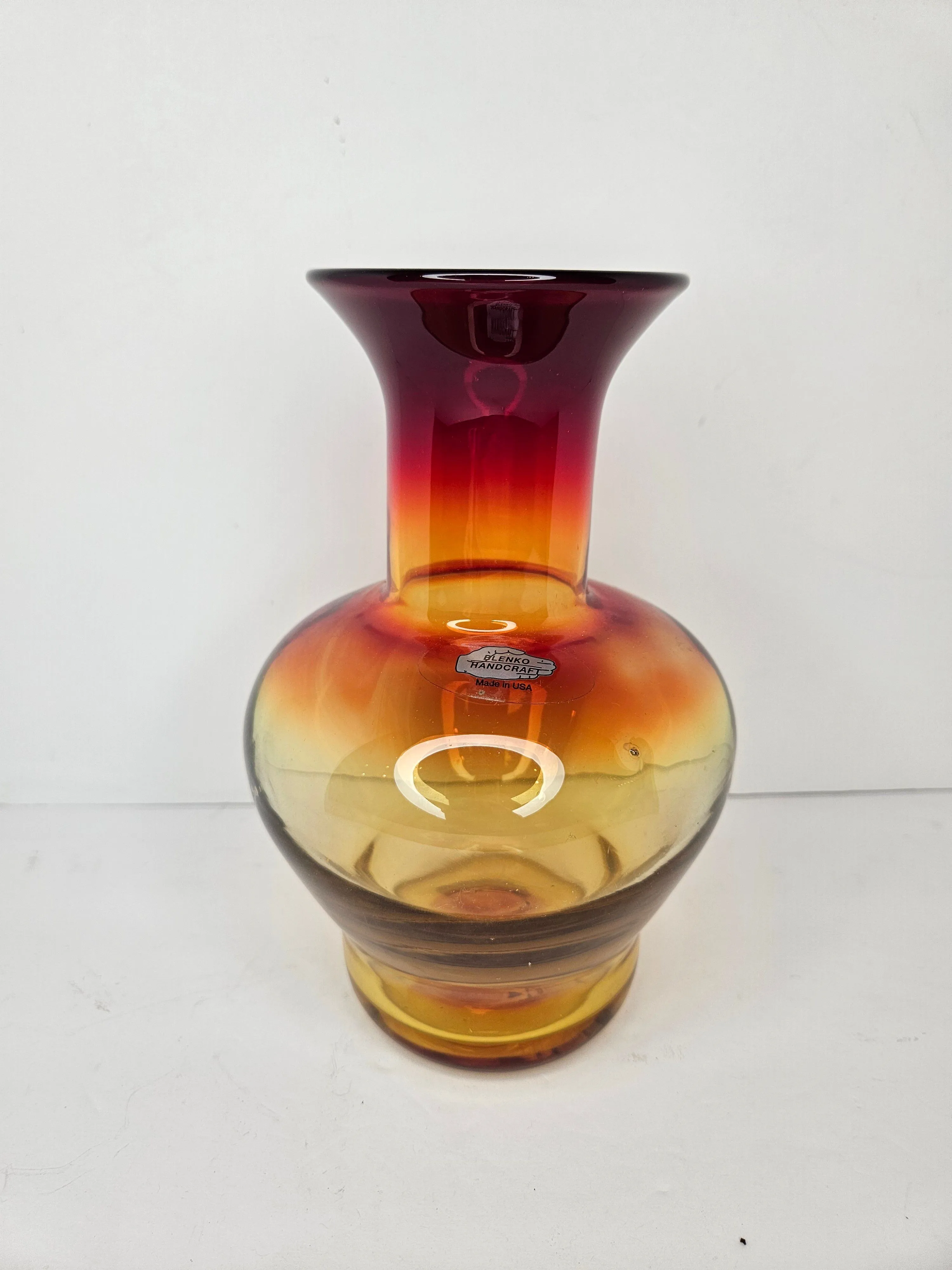 Product image for Vintage Blenko 6914 Tangerine Vase 