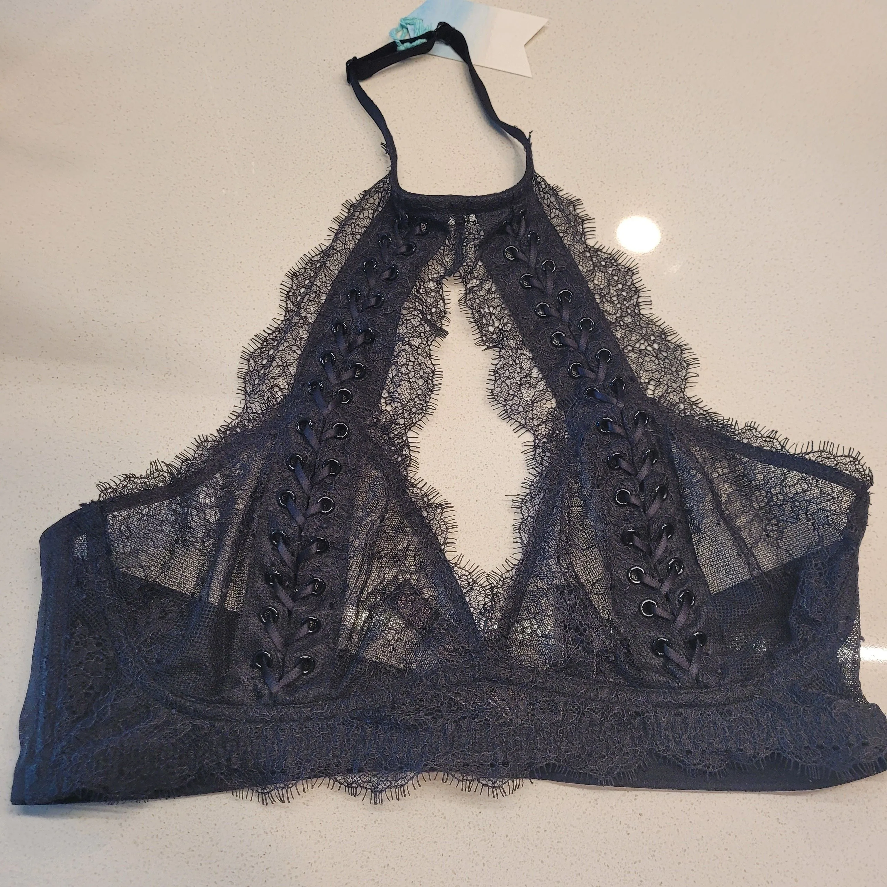 Product image for Laceup Bralette Victoria's Secret Black Size L