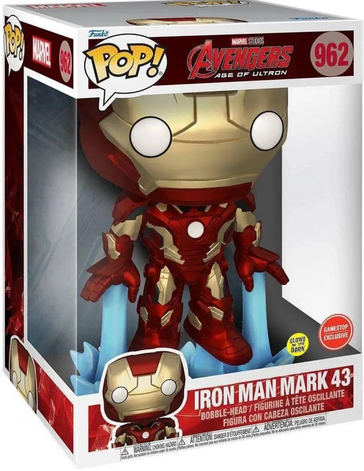 Product image for Funko Pop! Marvel- Iron Man Mark 43 (10 Inch)- Glow In The Dark- GameStop Exclusive