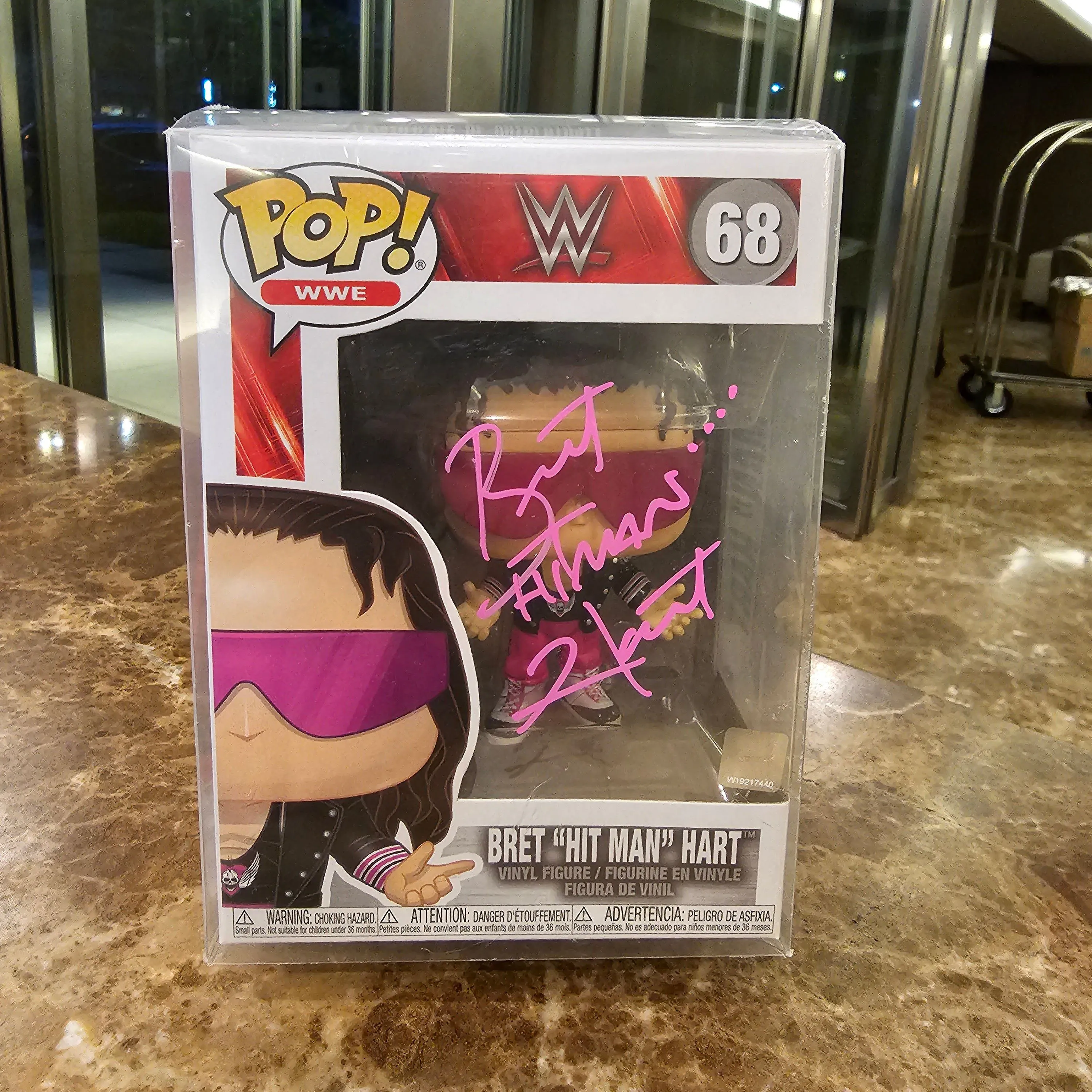 Product image for Brett "THE HITMAN HEART" Autographed Funko Pop! W/COA, RARE