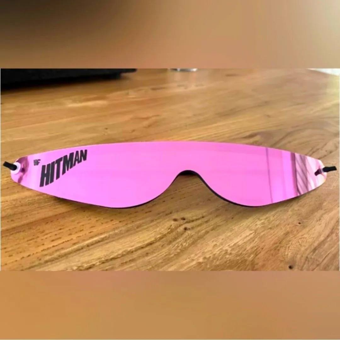 Product image for Bret "Hitman" Hart Pink Wraparound Sunglasses 🔥 NEW 🏆