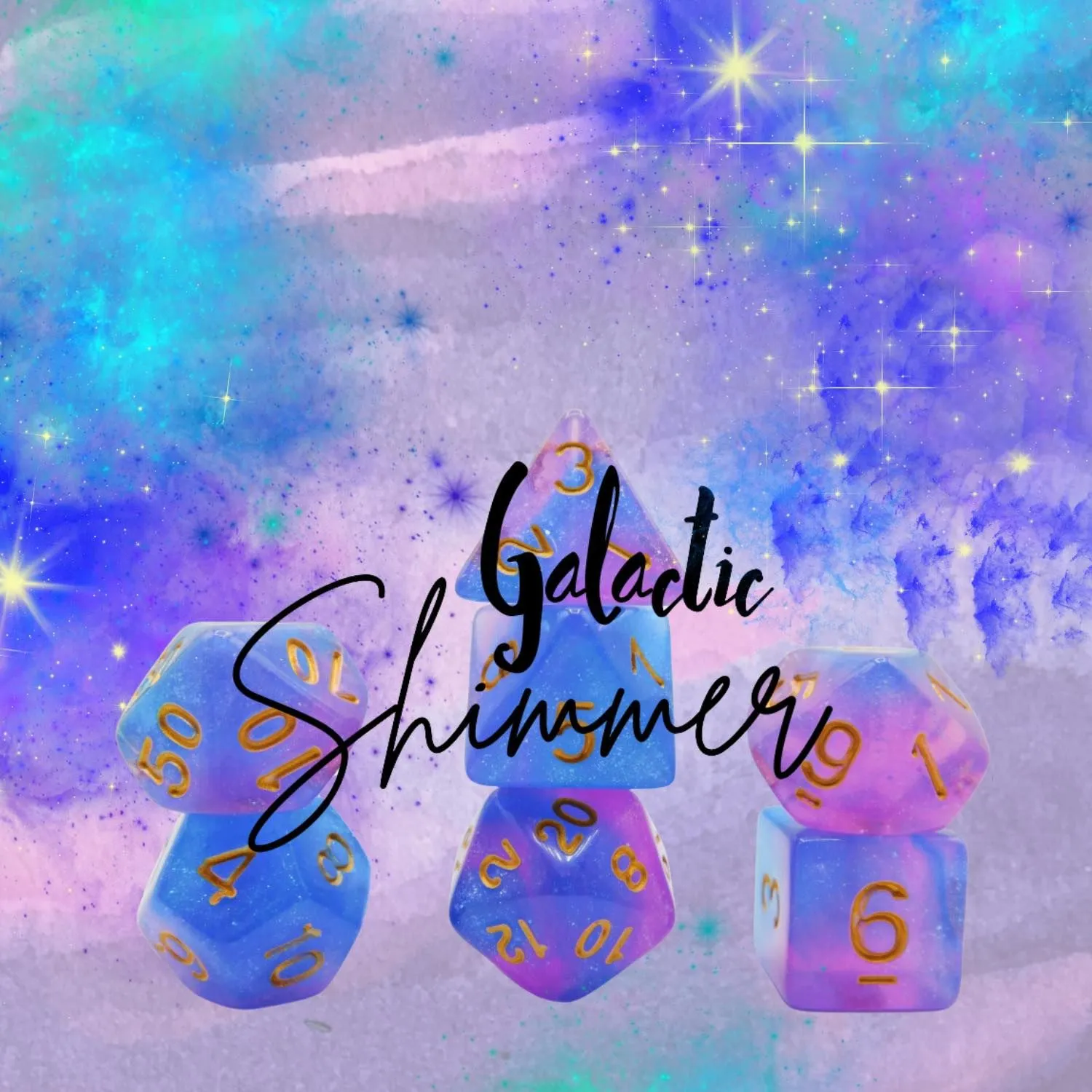 Product image for [GALACTIC SHIMMER] 7pc Acrylic Dice Set [ACR156]