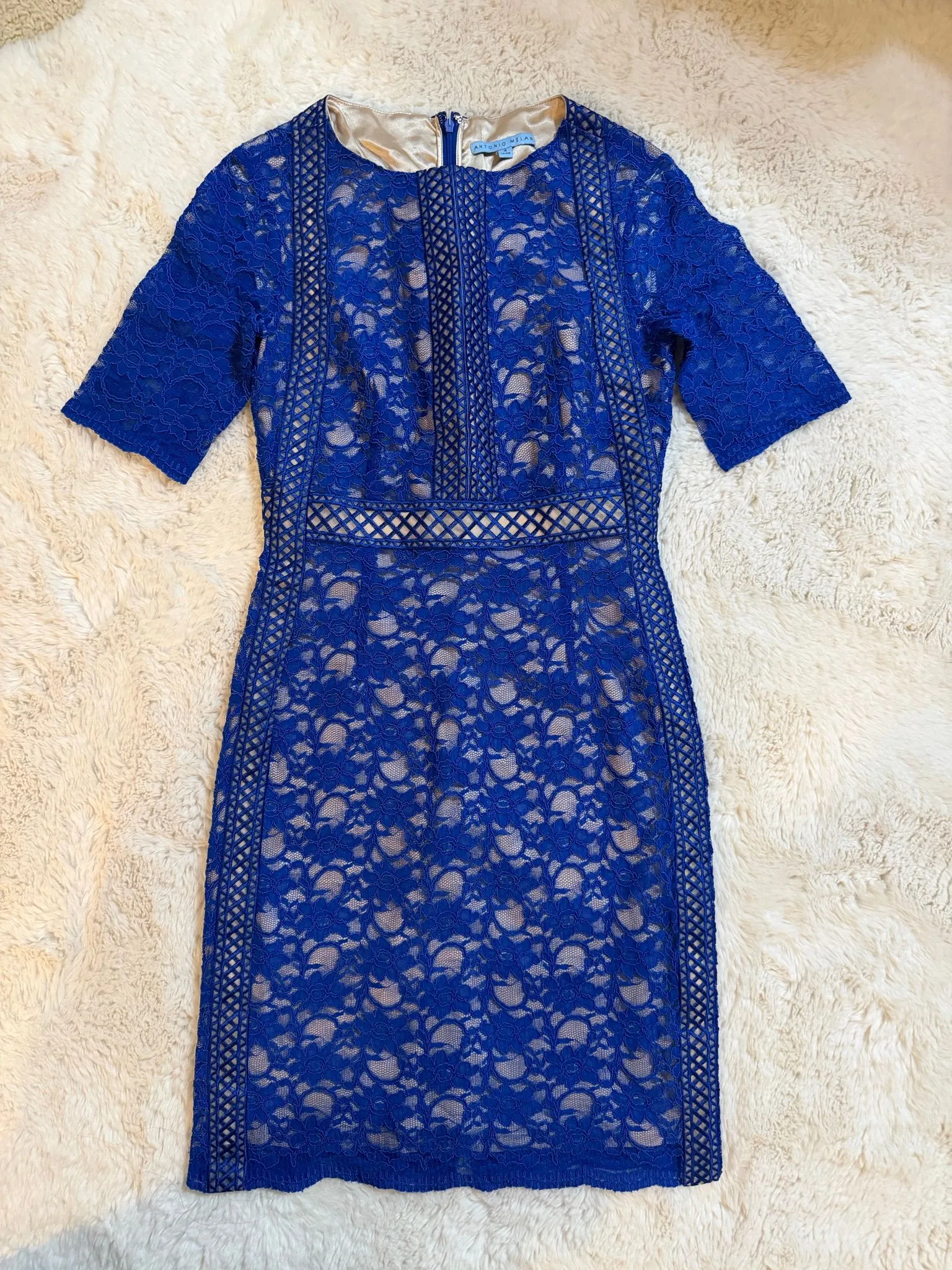 Antonio Melani blue lace dress size 41
