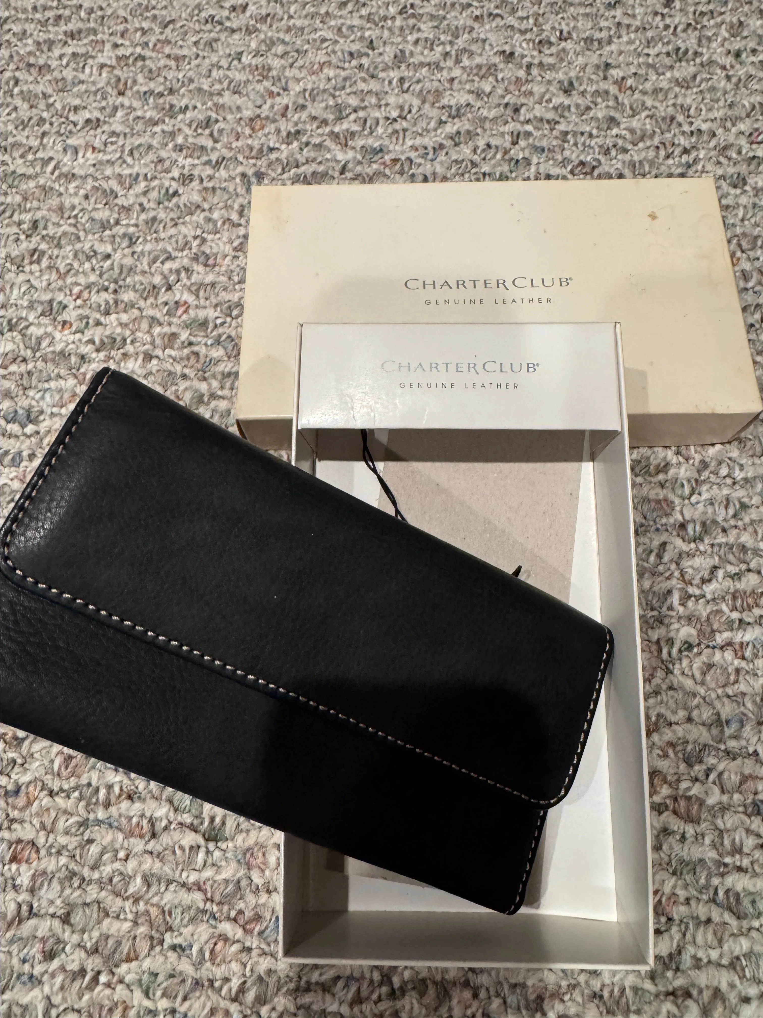Product image for Purses Vintage Charter Club Genuine Leather wallet BLACK  & THE sak purse RED Leather purse