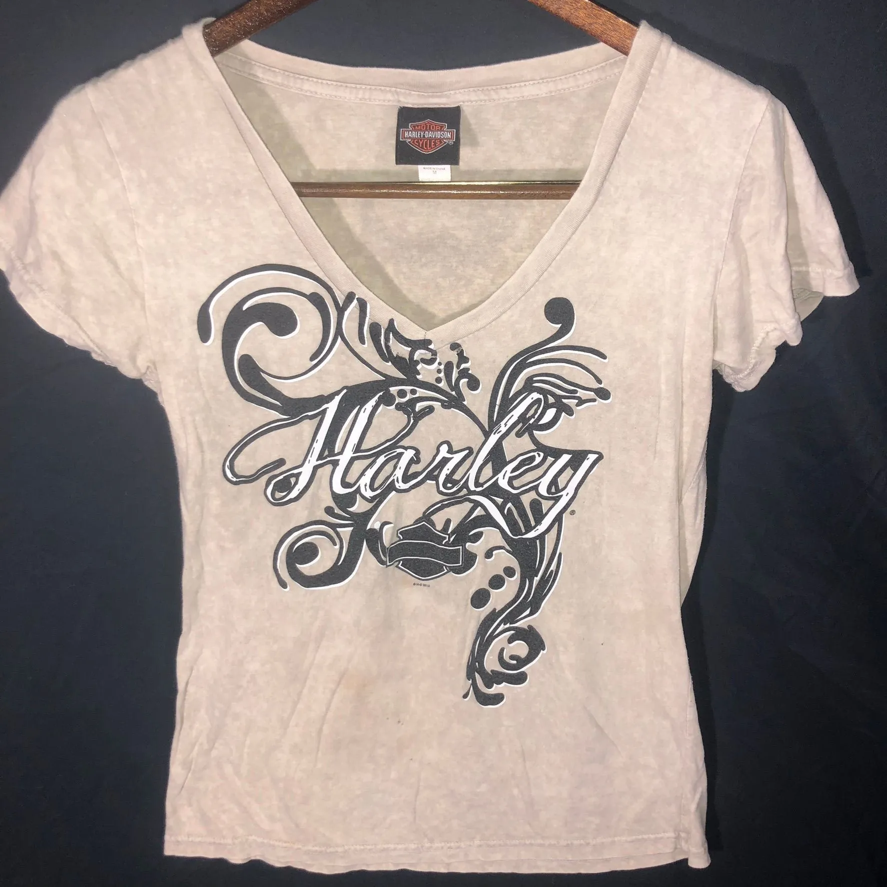 Product image for Harley Davidson Smoky Mountain Graphic V-Neck Shirt Size Large