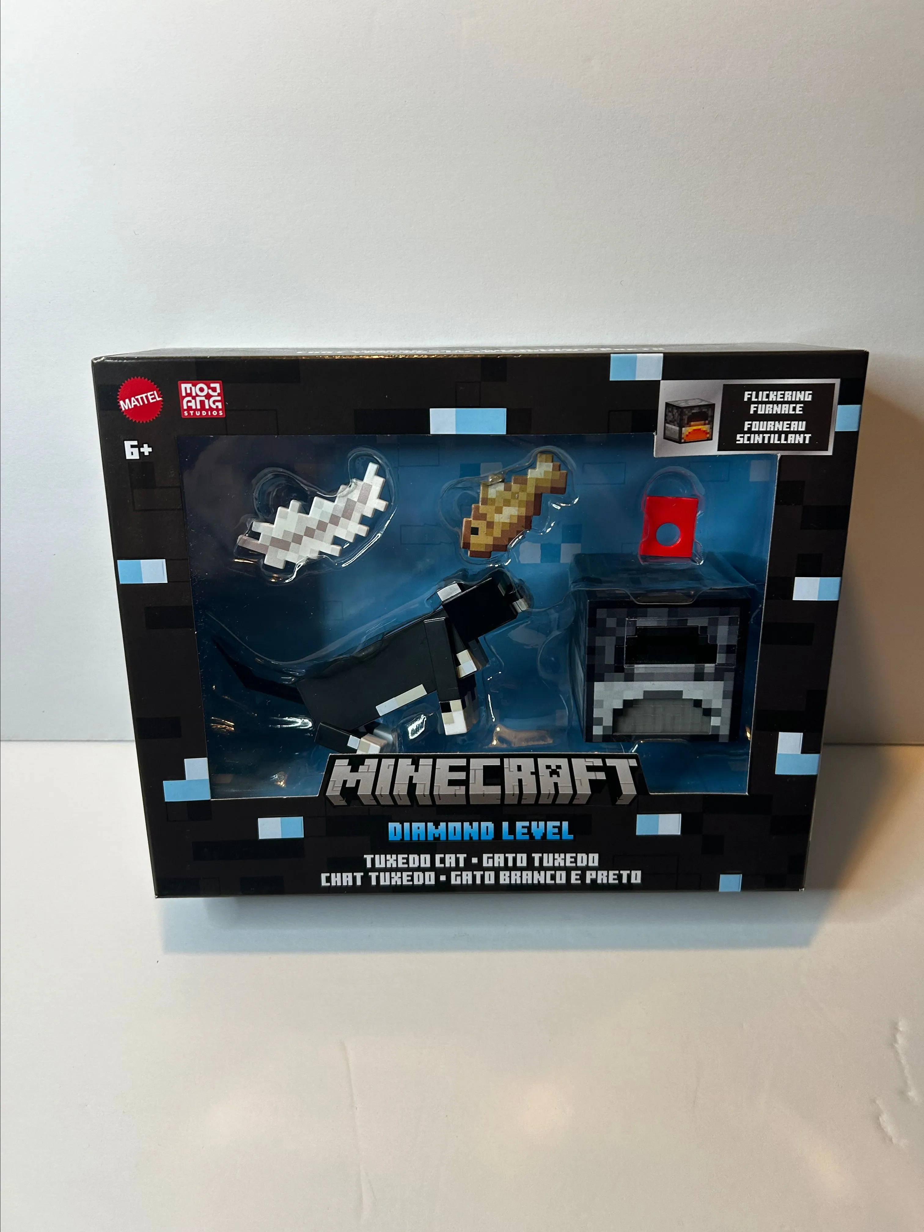 Product image for Figure set - Minecraft Diamond Level - tuxedo cat NEW