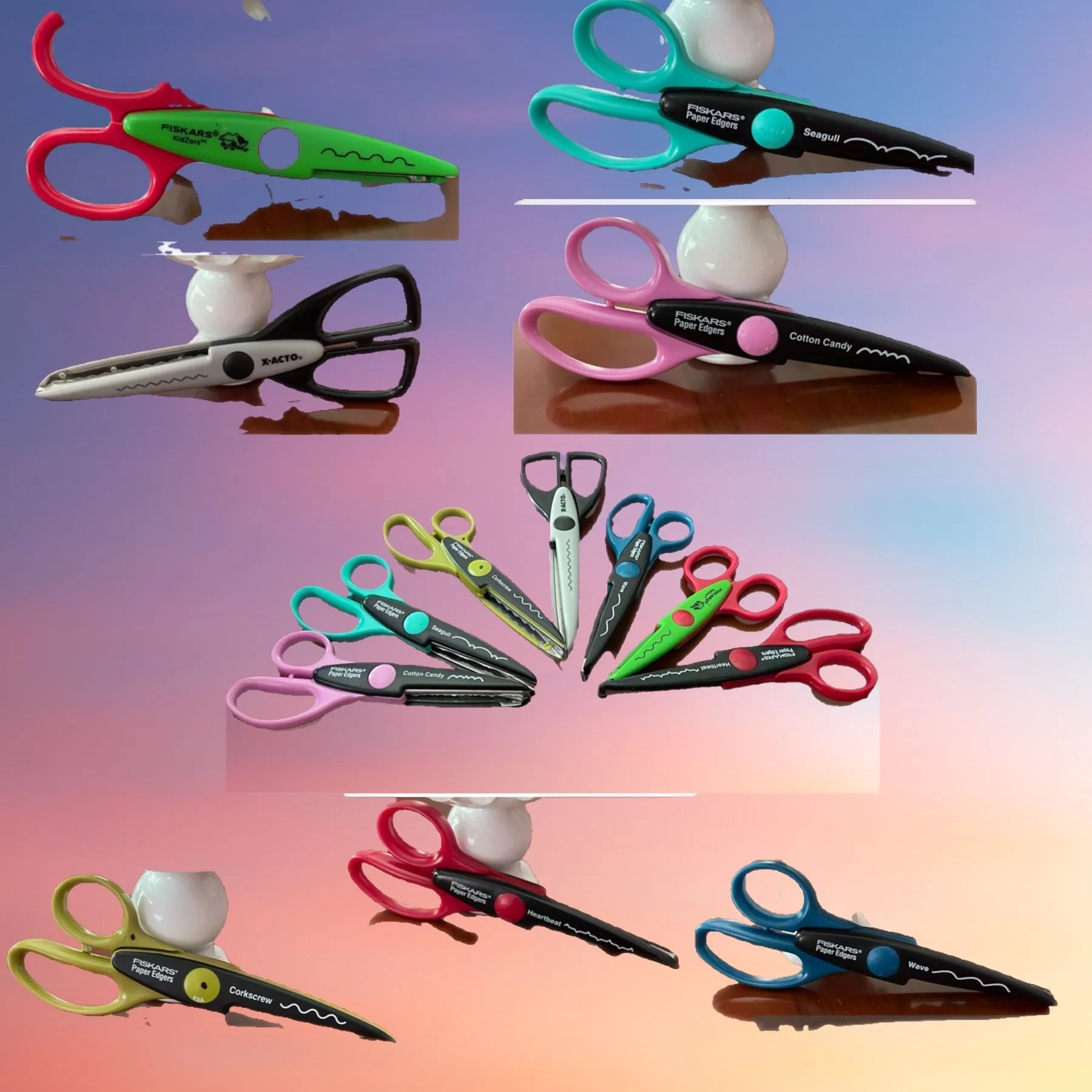 Product image for #CRAFT2- 7 PIECE ASSORTED  FISKARS-CRAFTING PAPER EDGER  SCISSORS