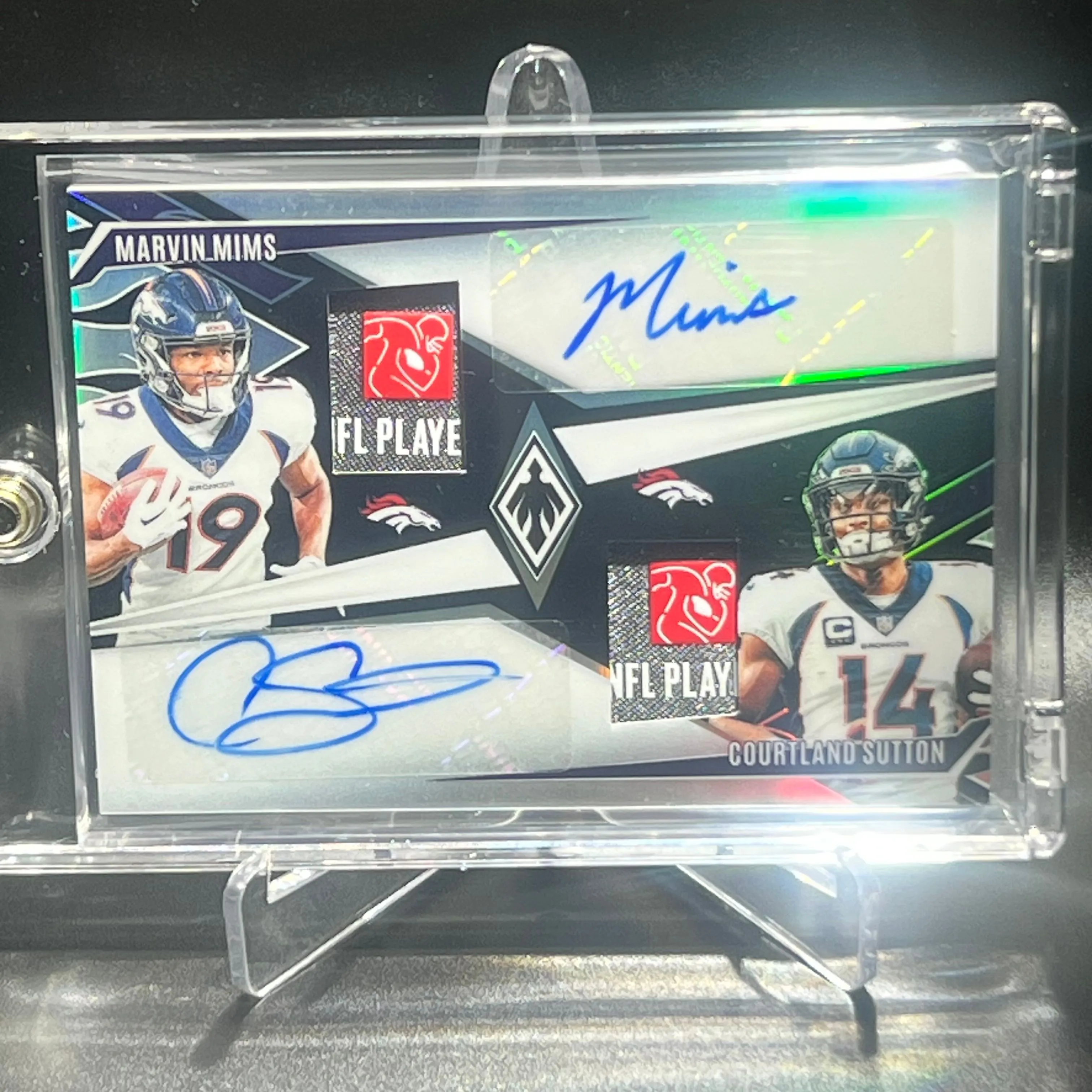 Product image for 2024 Phoenix Phenomenal Dual Jersey Autographs 1/3 Broncos