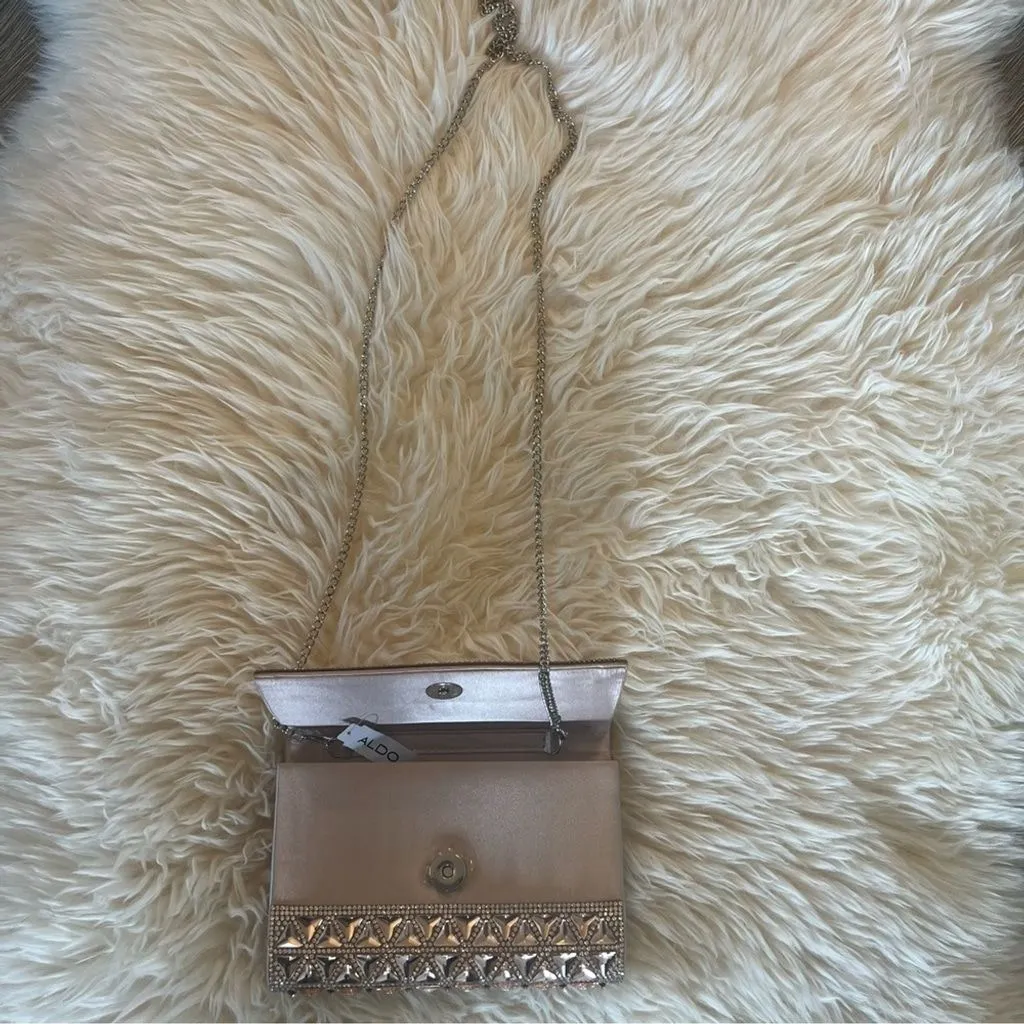Product image for ALDO Metallic Gemstone Clutch with Crossbody Chain | NWT