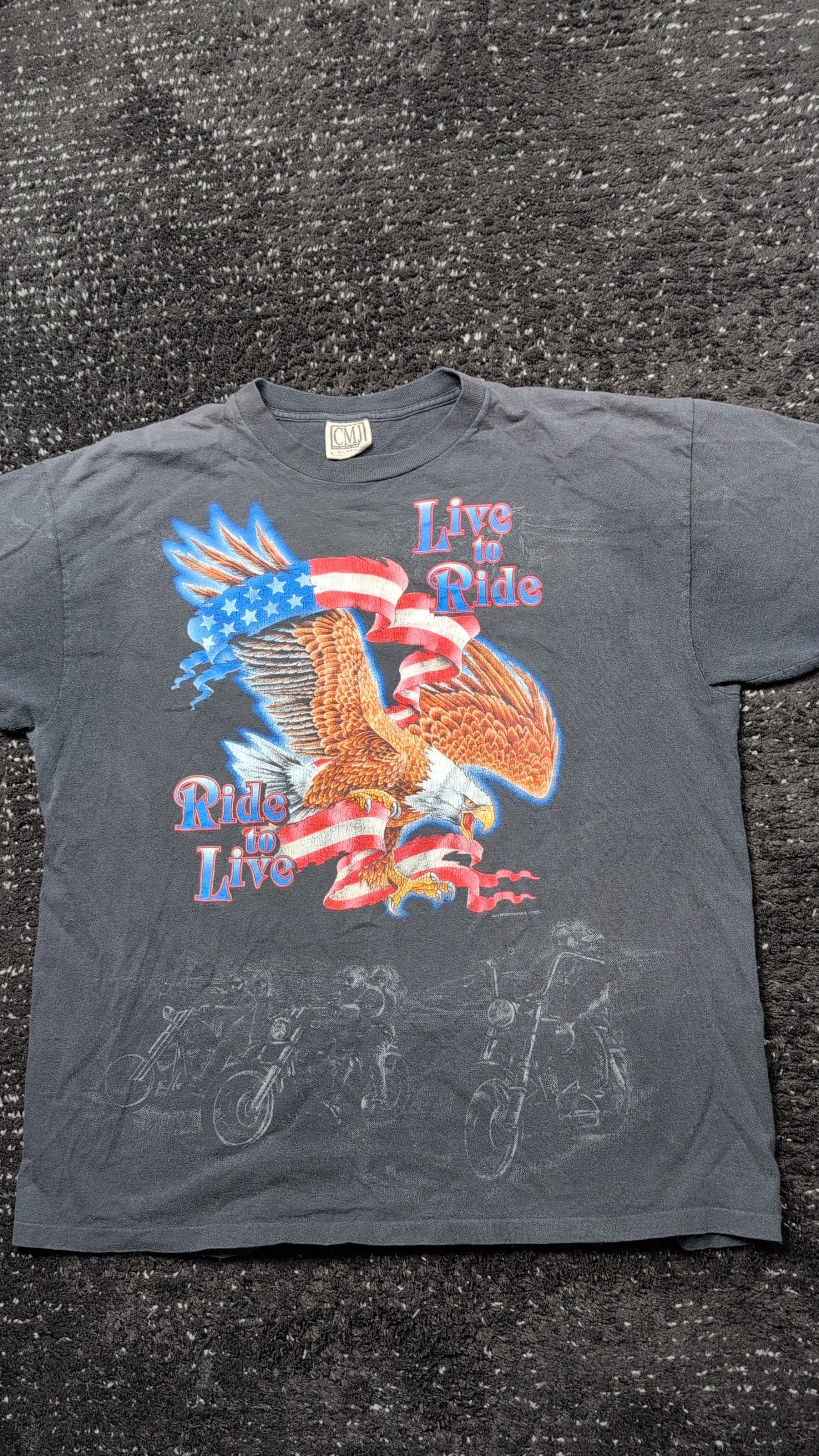 Product image for 90s Live to Ride, Ride to Live 3D Motorcycle AOP Shirt XL