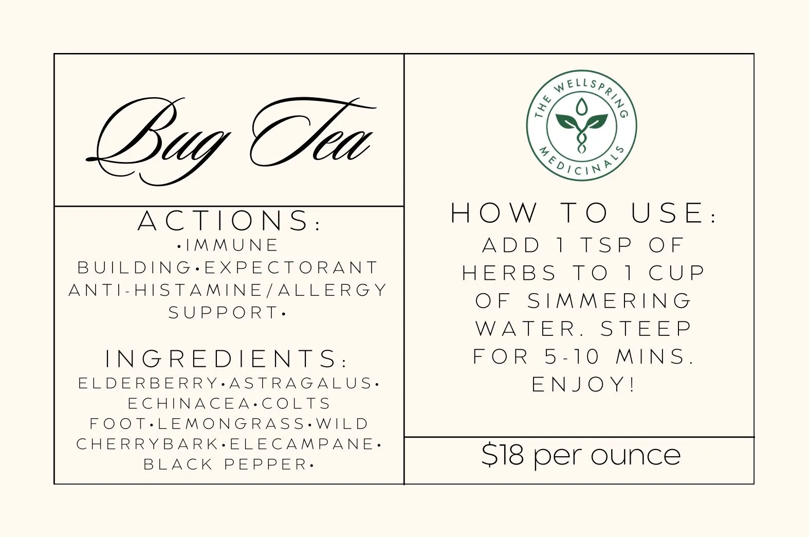 Product image for Bug Tea 1oz