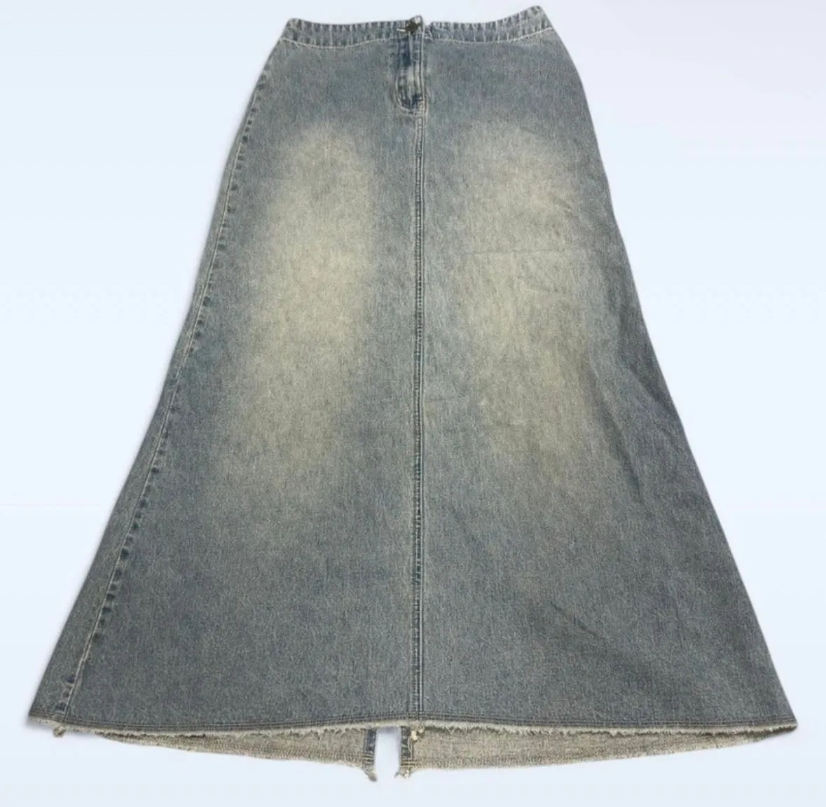 Product image for #12 90s Vintage Adjustable Waist Denim Maxi Skirt