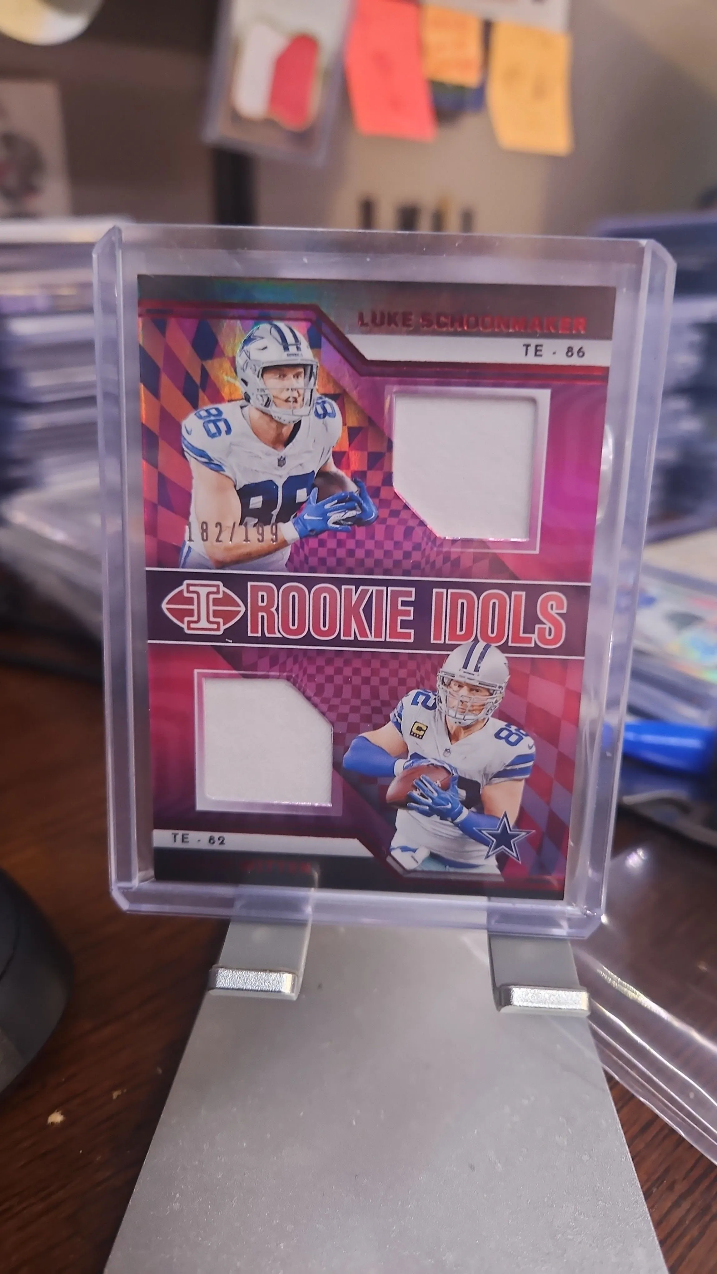 Product image for Jason Witten/Luke Schoonmaker Dual Patch #d 182/199...2023 Illusions Rookie Idols...Cowboys