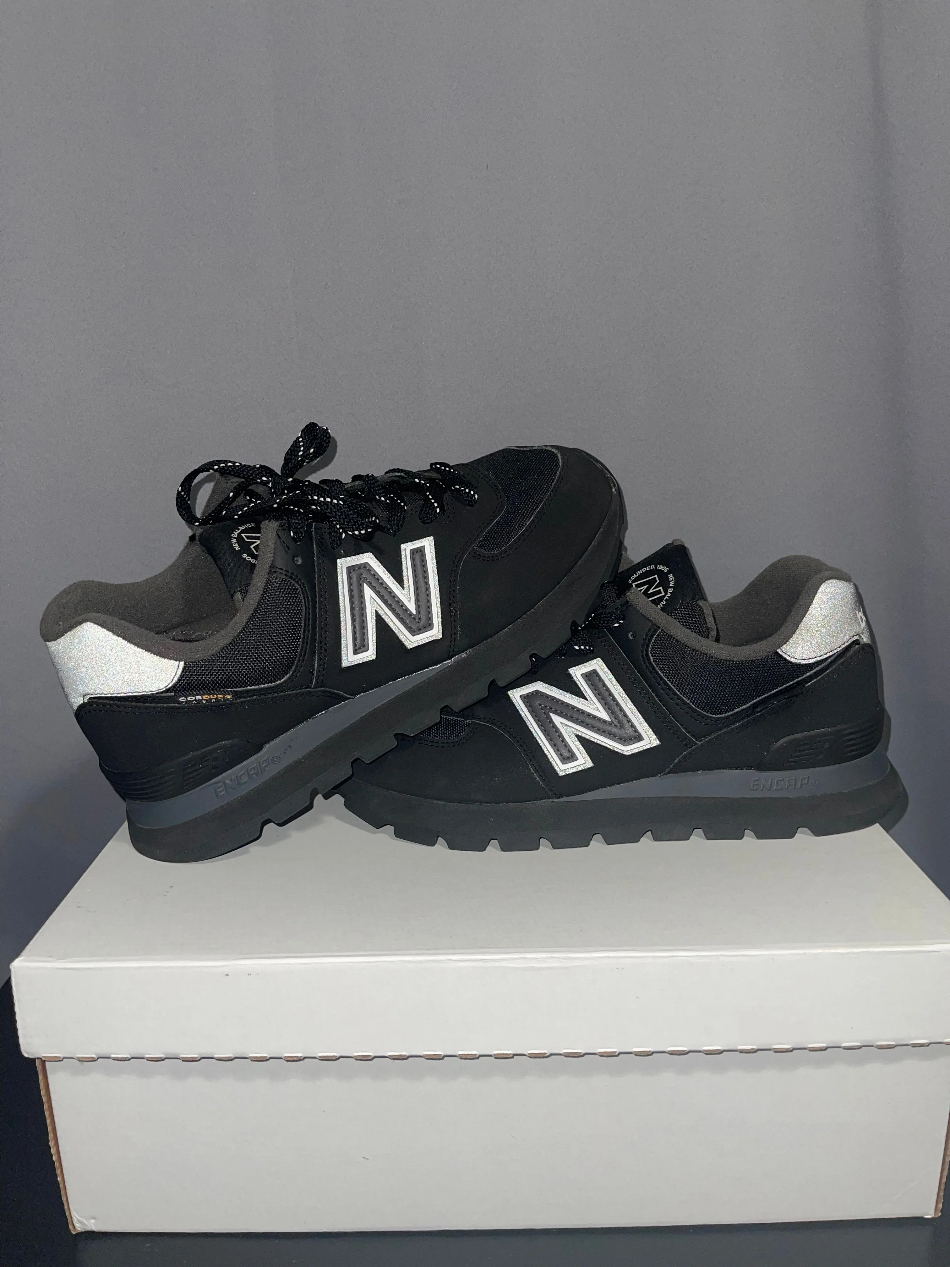 Product image for 8M New Balance 574 "Cordura Rugged Black"