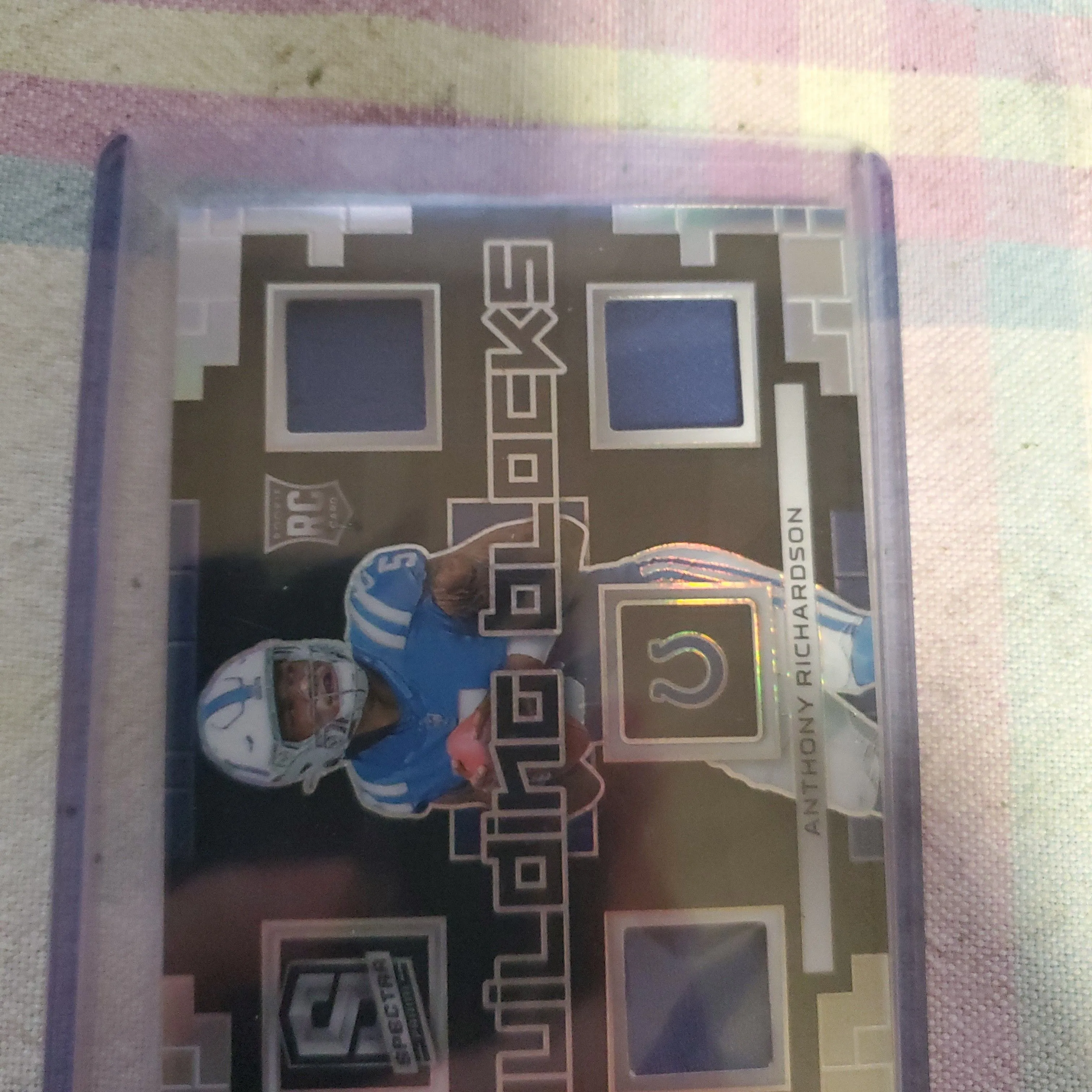 Product image for Anthony Richardson 2023 Spectra Building Blocks Silver Prizm Jersey RC /99