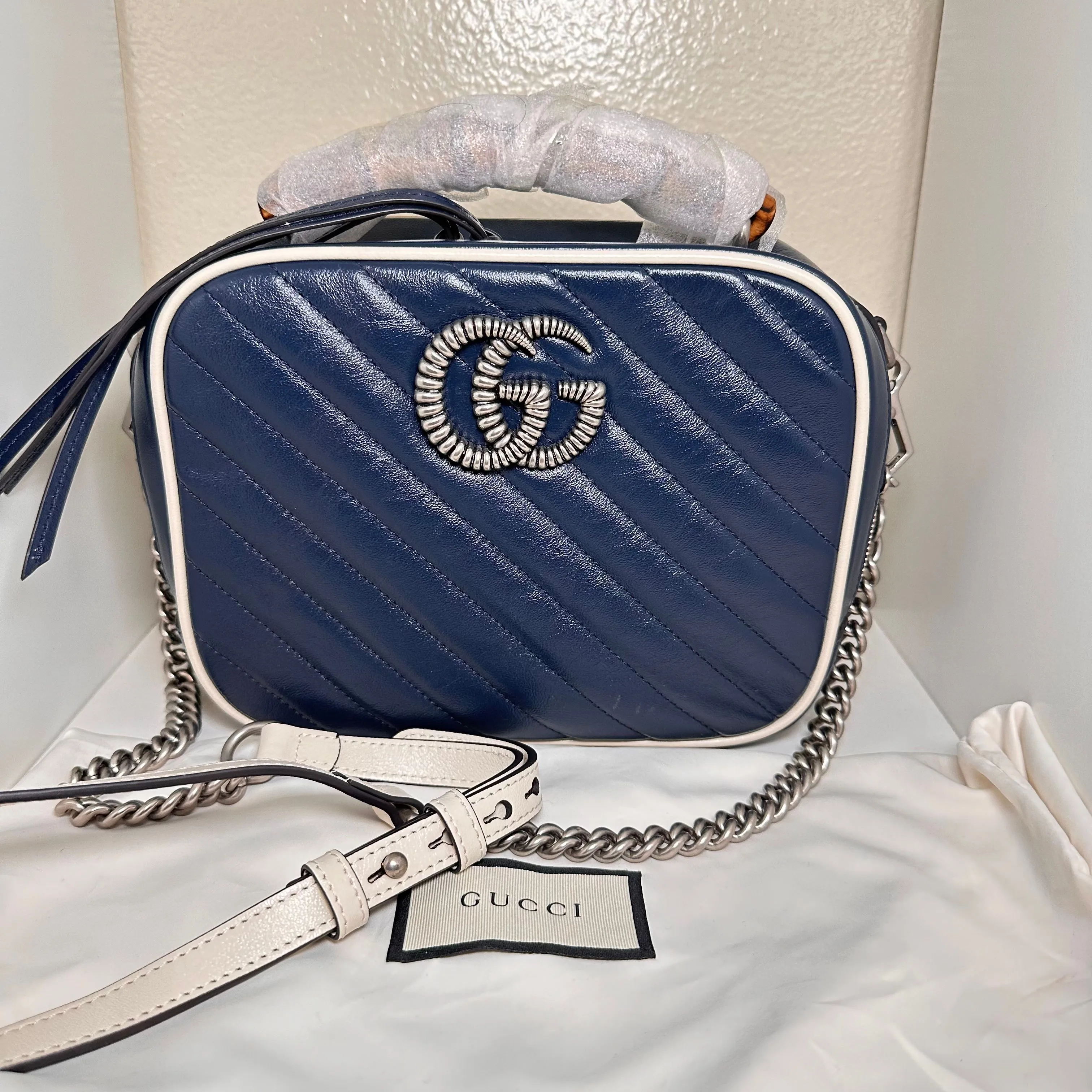 Product image for Gucci Vintage Marmont Bamboo Handle Shoulder Bag