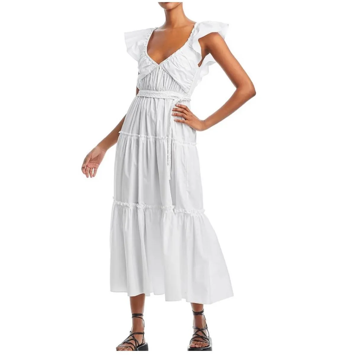 Product image for 25 NWT 496.00 DEREK LAM 10 CROSBY ANASTASIA COTTON LONG MAXI Size 00