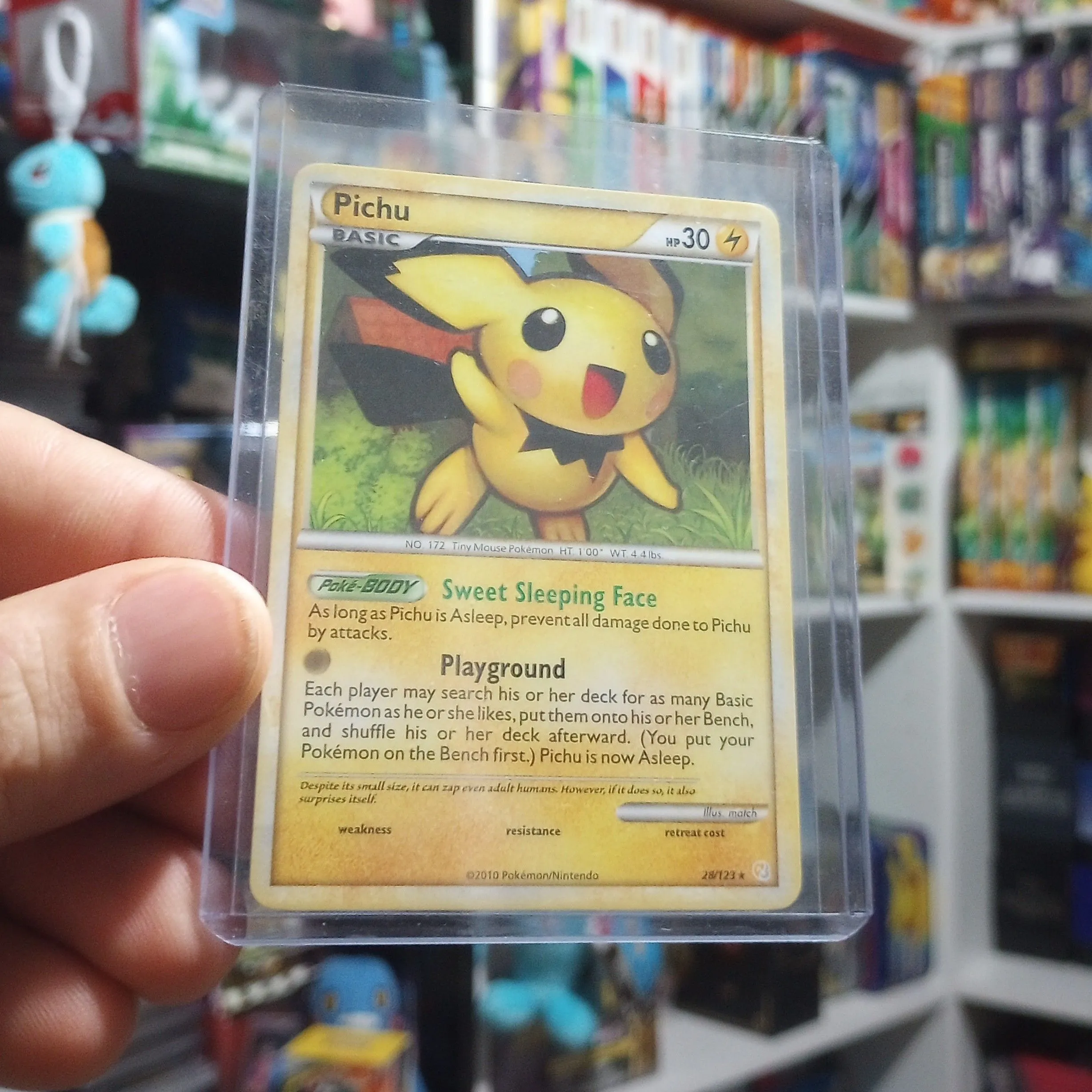 Product image for Pokemon - Pichu - 28/123 - Rare - HeartGold SoulSilver - Lp
