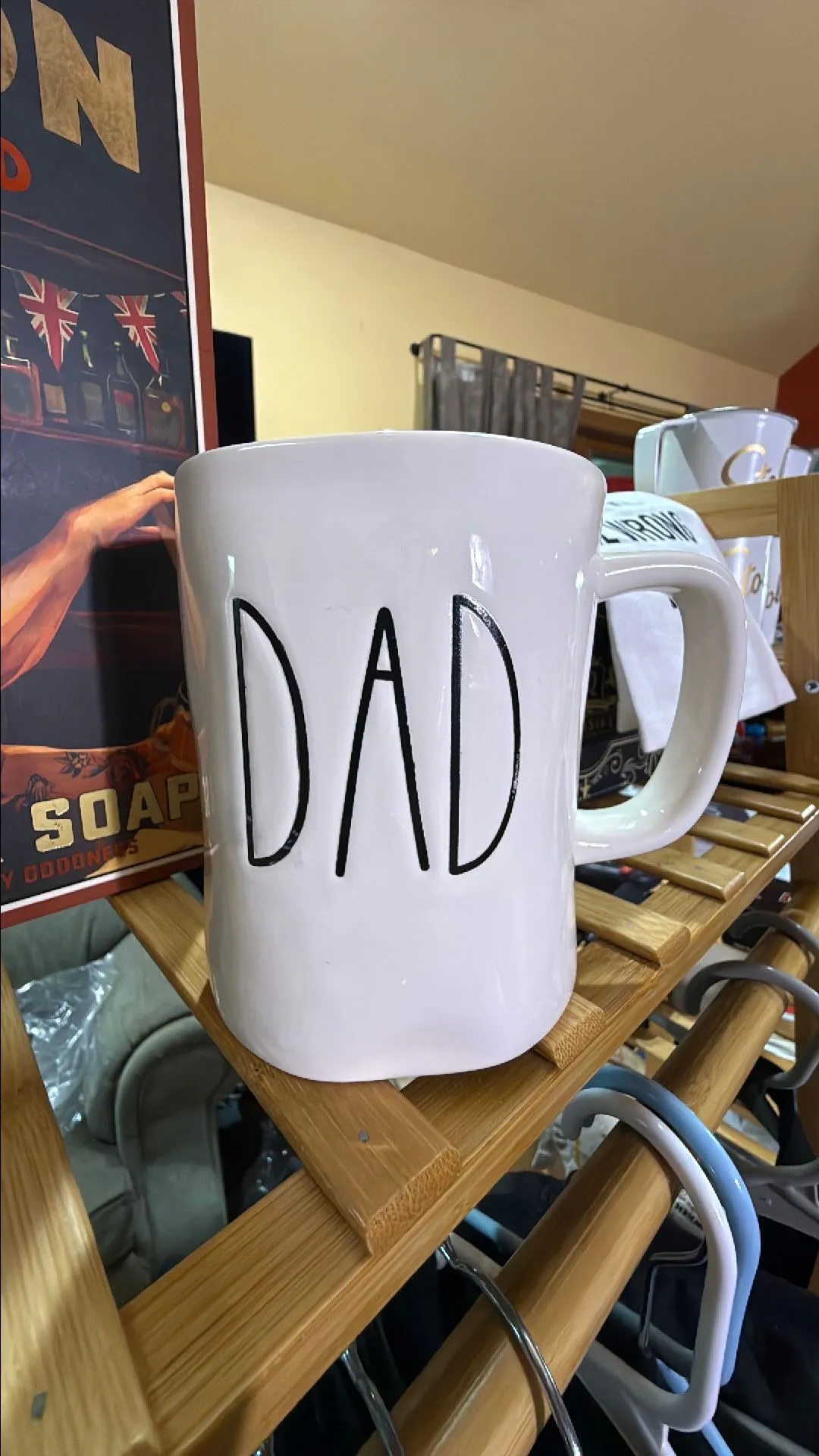Product image for 00 Rae Dunn "DAD" Artisan Collection 16oz White Mug By Magenta