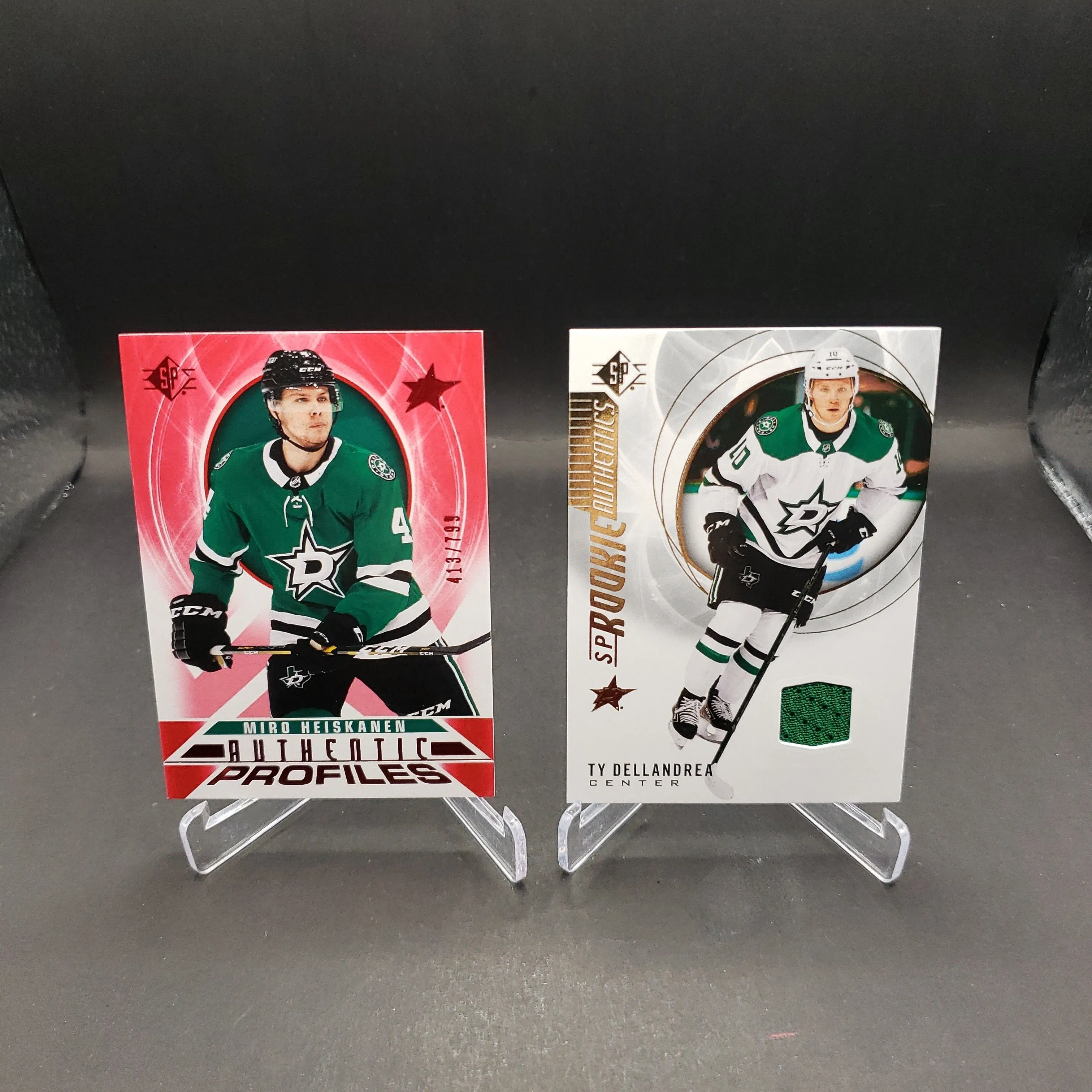 Product image for Lot Of 2 Cards Miro Heiskanen /799 Ty Dellandrea Dallas Stars (Hockey)