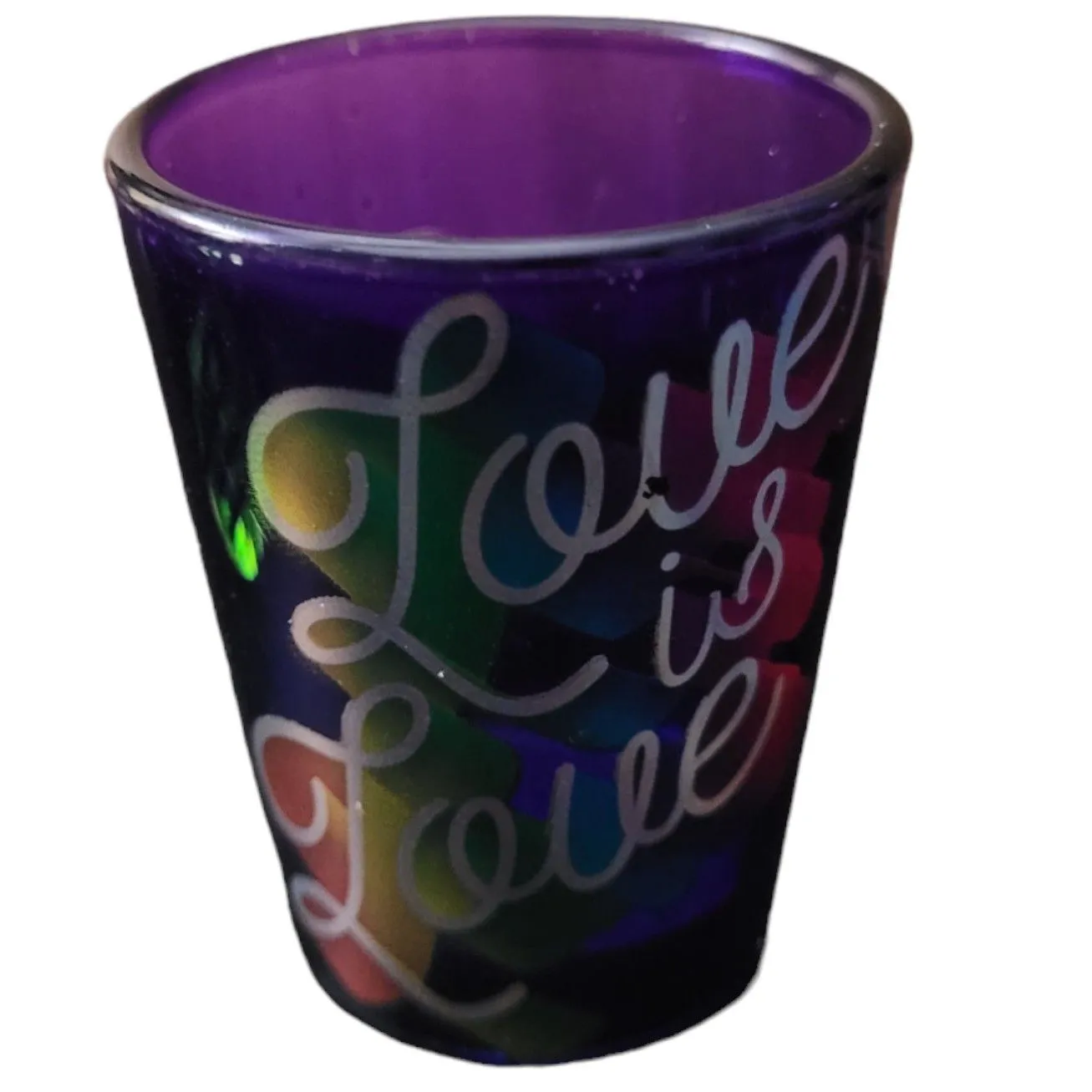 Product image for Love Is Love Purple Rainbow Pride Shot Glass - 2 oz.