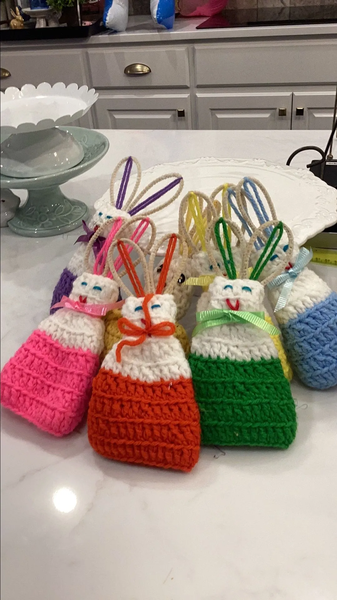 Product image for Set of 7 crochet Easter bunny rabbit