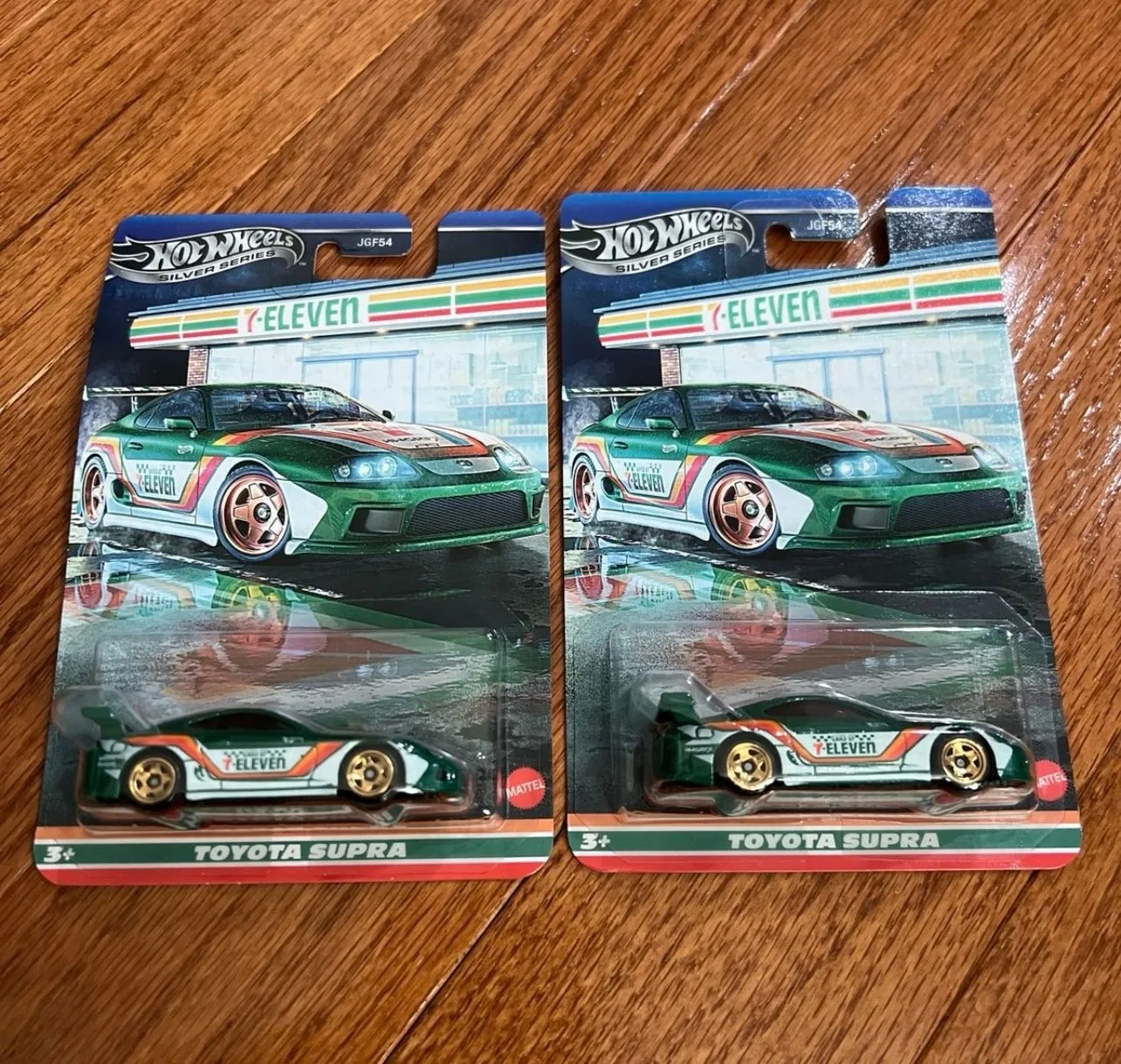 Product image for Hot Wheels Silver Series 7-Eleven Exclusive Toyota Supra MK4 Lot Of 2