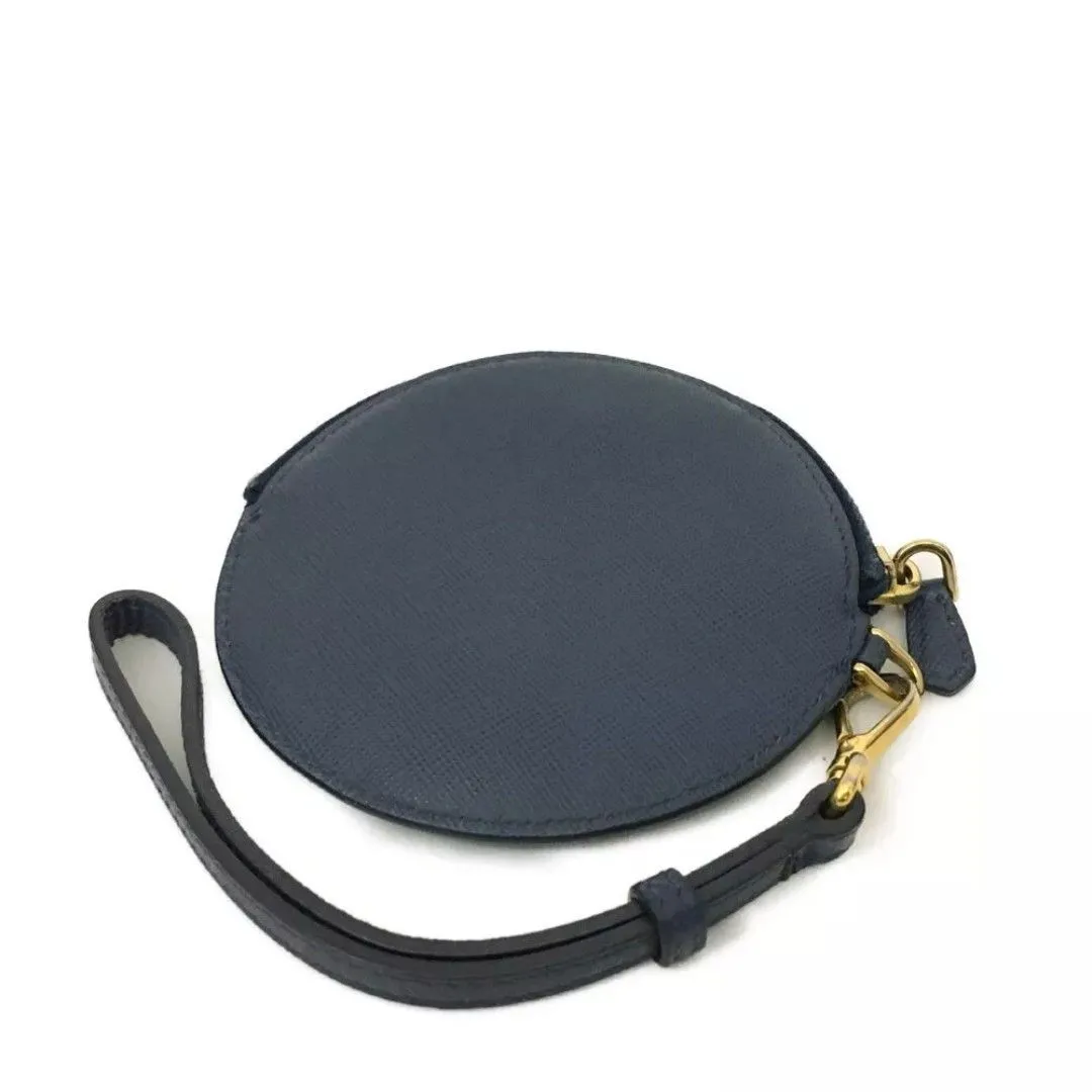 Product image for PRADA Saffiano Leather Round Coin Purse Wallet