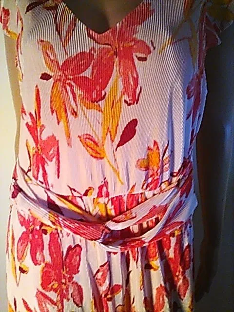 Product image for D200. Dress Collective Concepts Size L Floral Textured Flutter Sleeves Lined NWOT