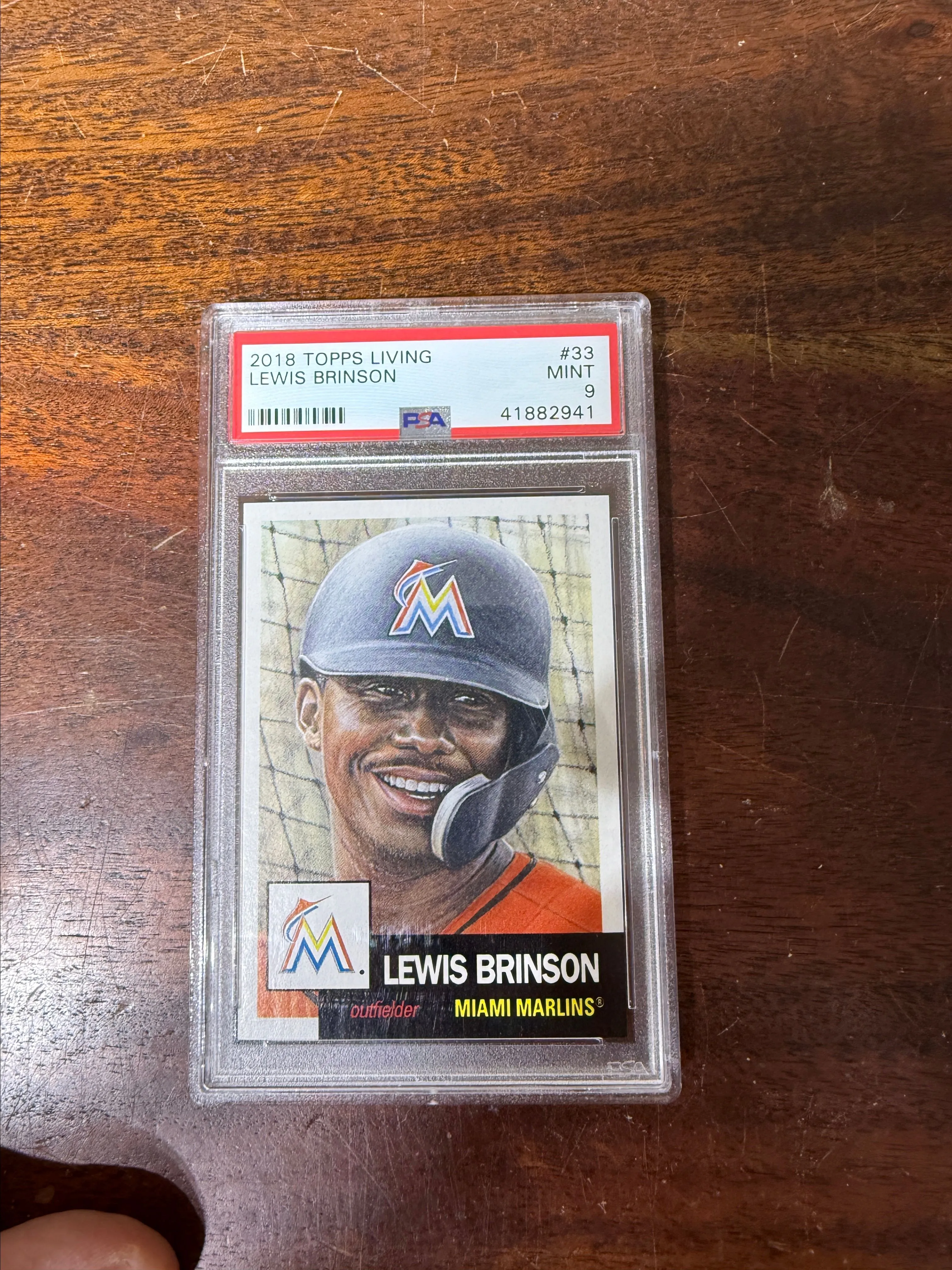 Product image for Lewis Brinson 2018 Topps Living Baseball Card #33 Marlins-PSA Graded