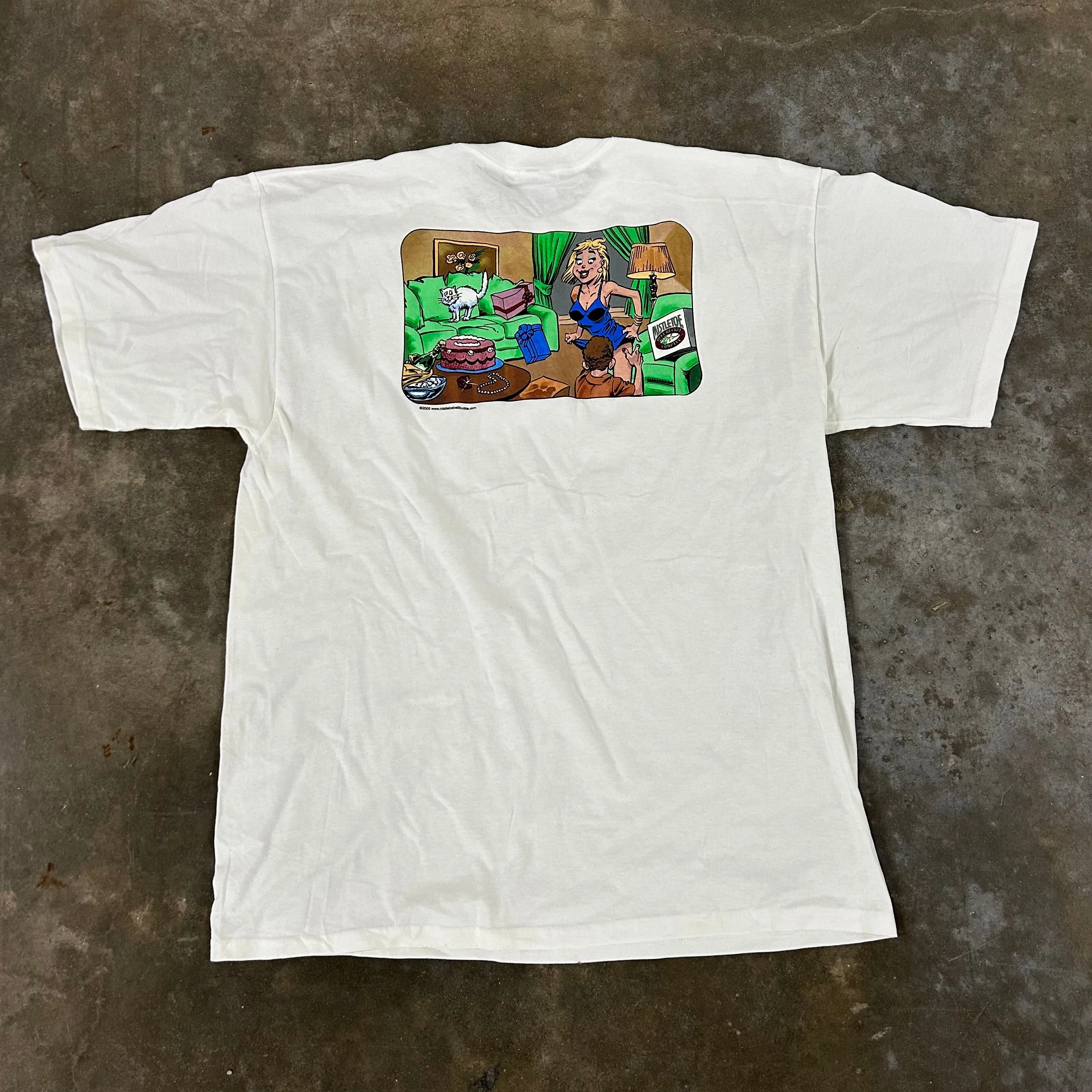 Product image for 2005 MISTLETOE BELT BUCKLE FUNNY SEX TEE XL