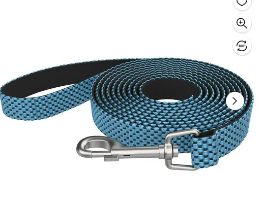 Product image for Vibrant Life Anti-Shock Padded Dog Leash, Medium, Blue, 5 feet