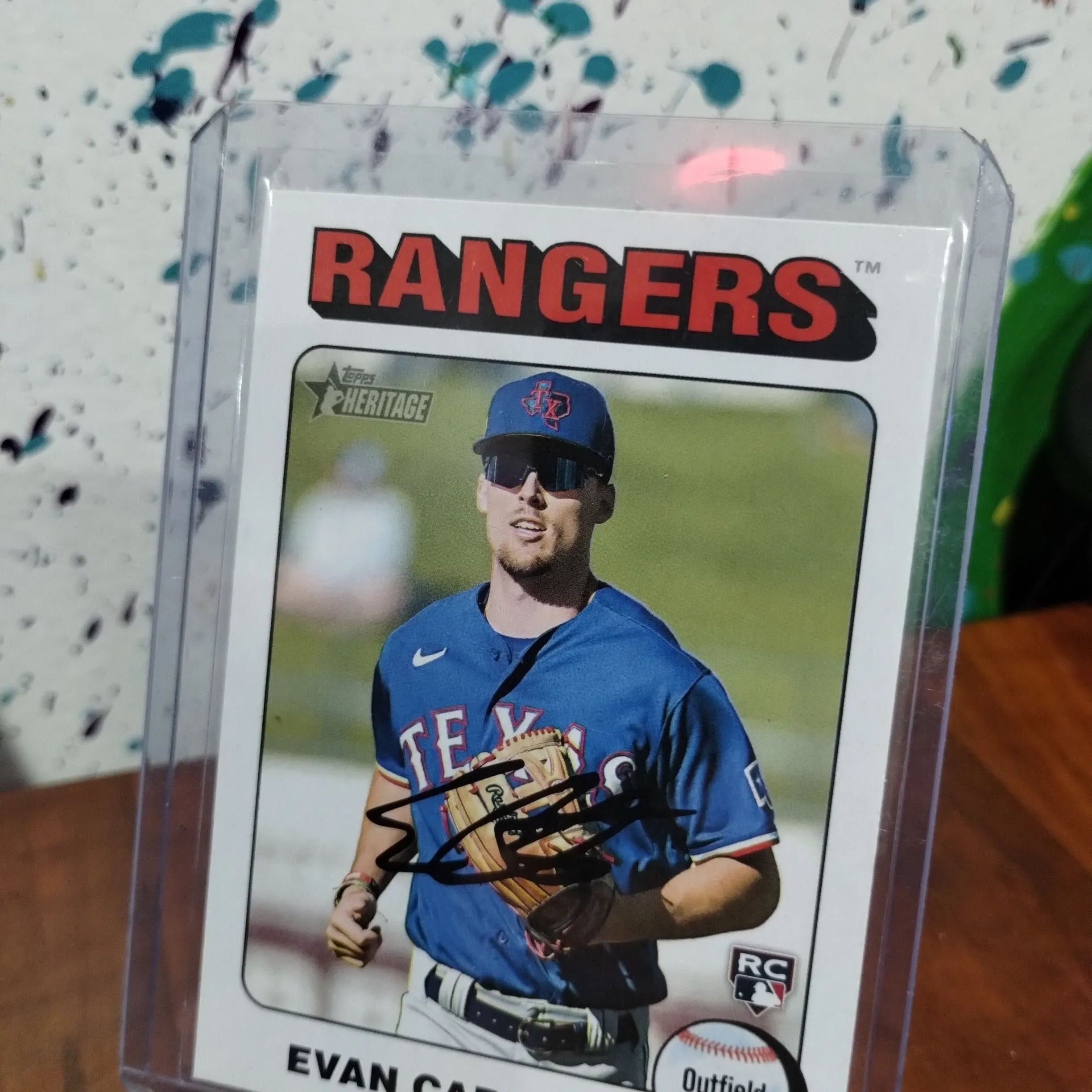 Product image for Evan Carter Rookie White Boarder 