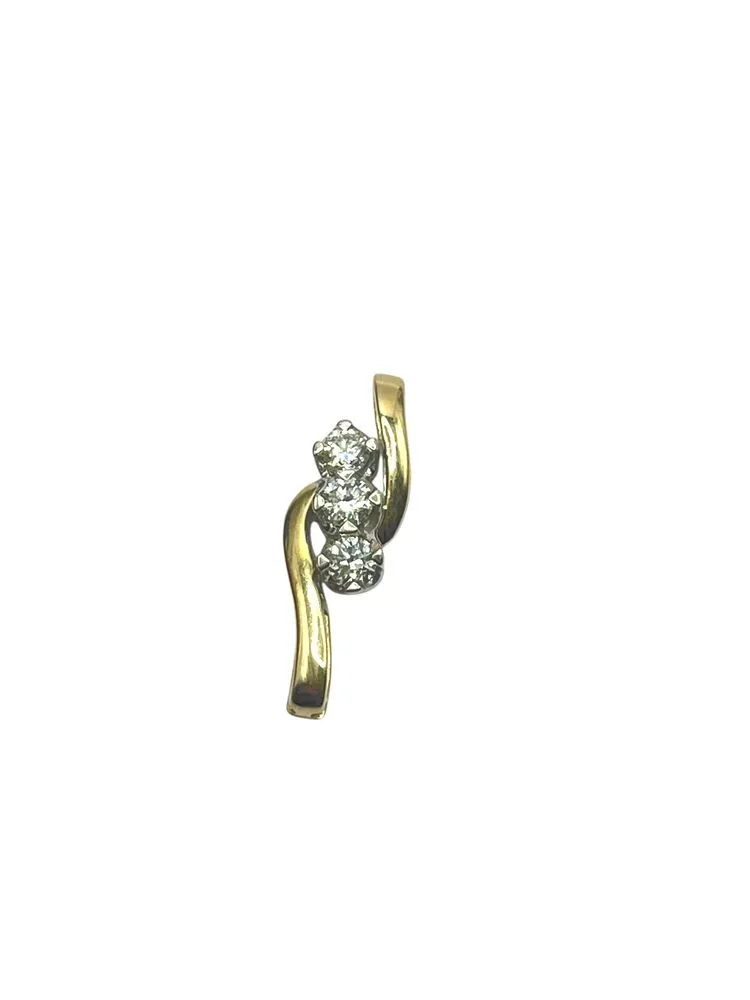 Product image for 14K Yellow Gold .35cttw 3 Diamond Pendant 