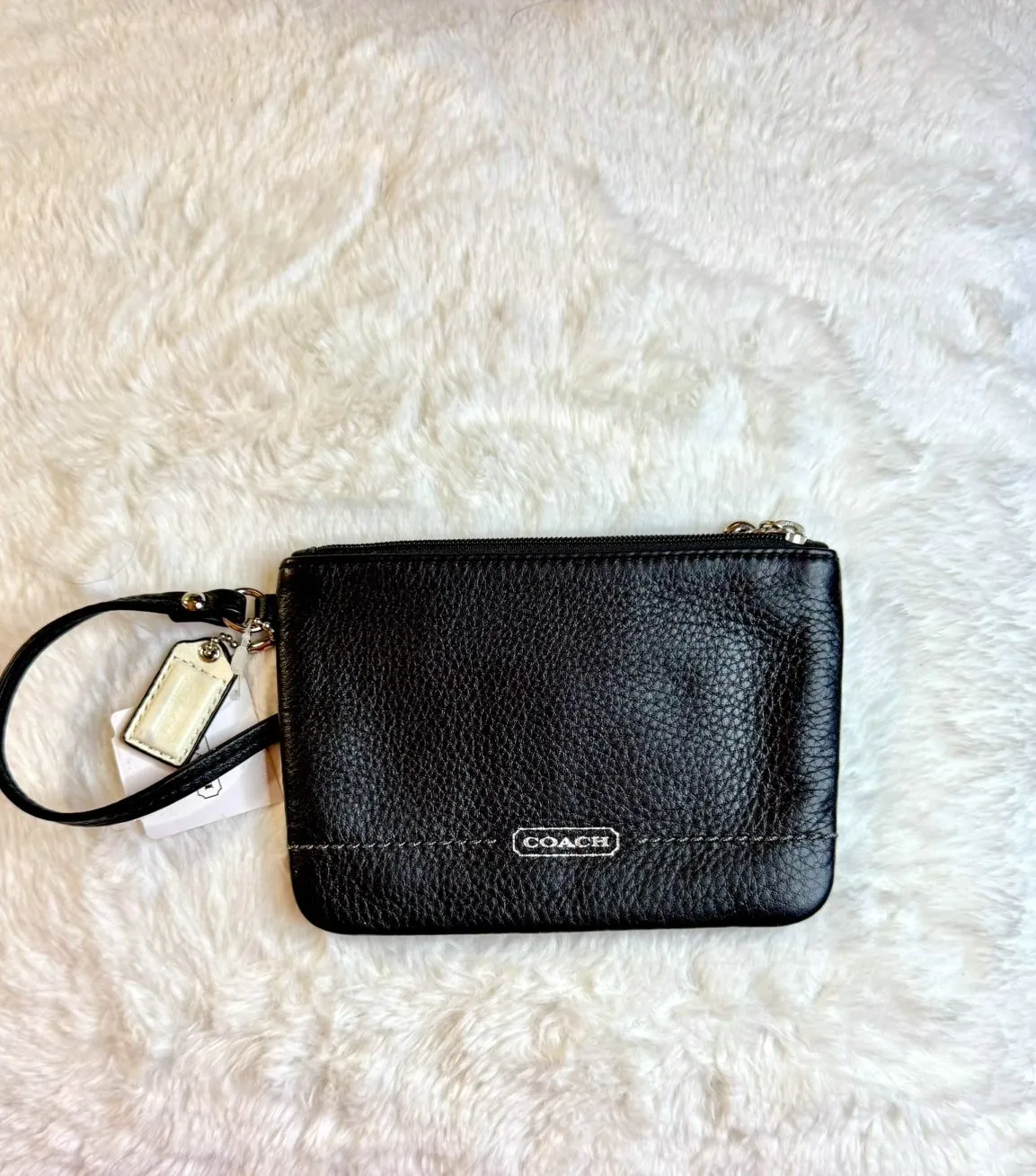 Product image for #15 Coach wristlet black with white hang tags  NWT