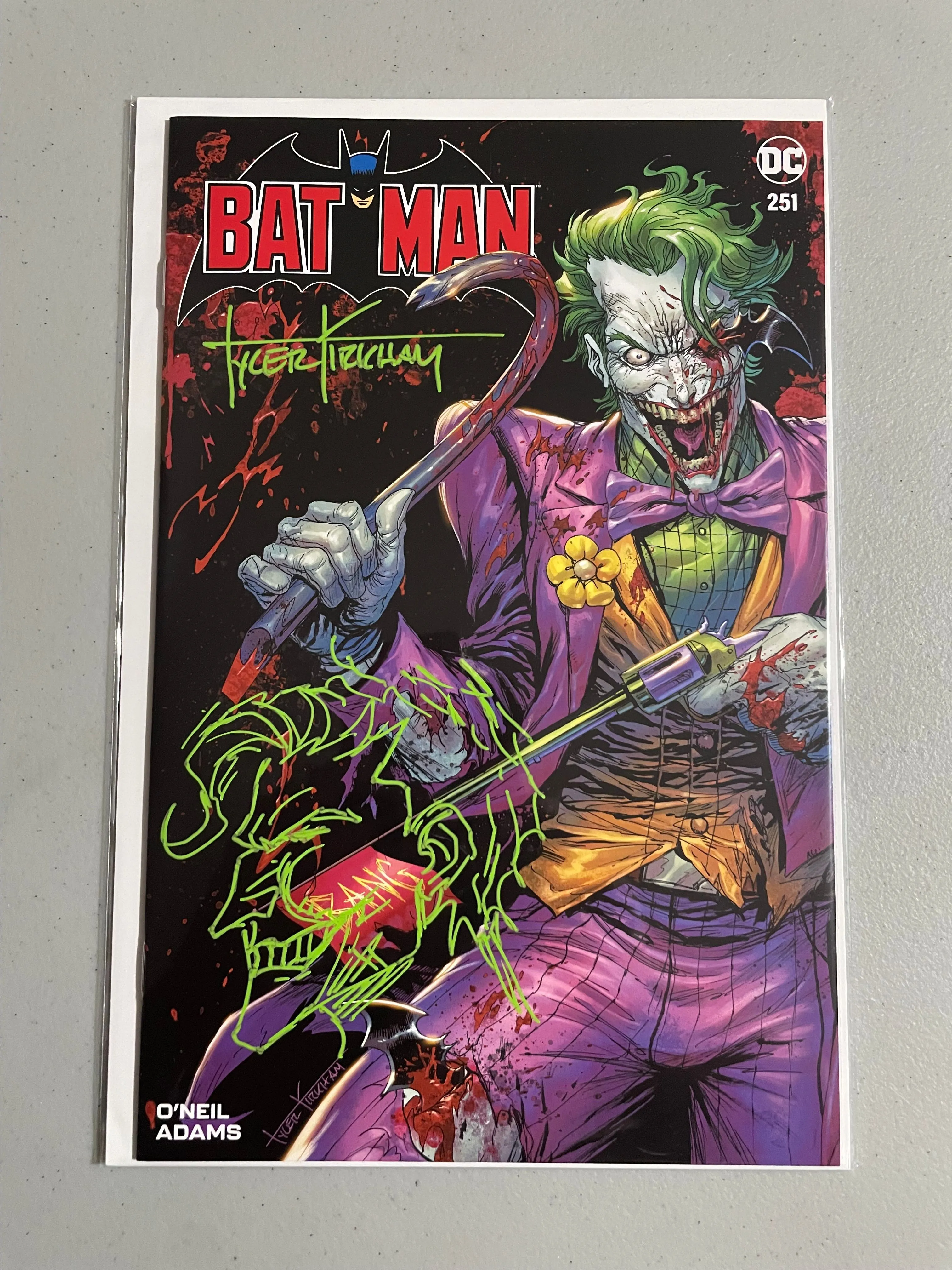 Product image for Batman 251 Joker Battle signed and sketched by Tyler Kirkham