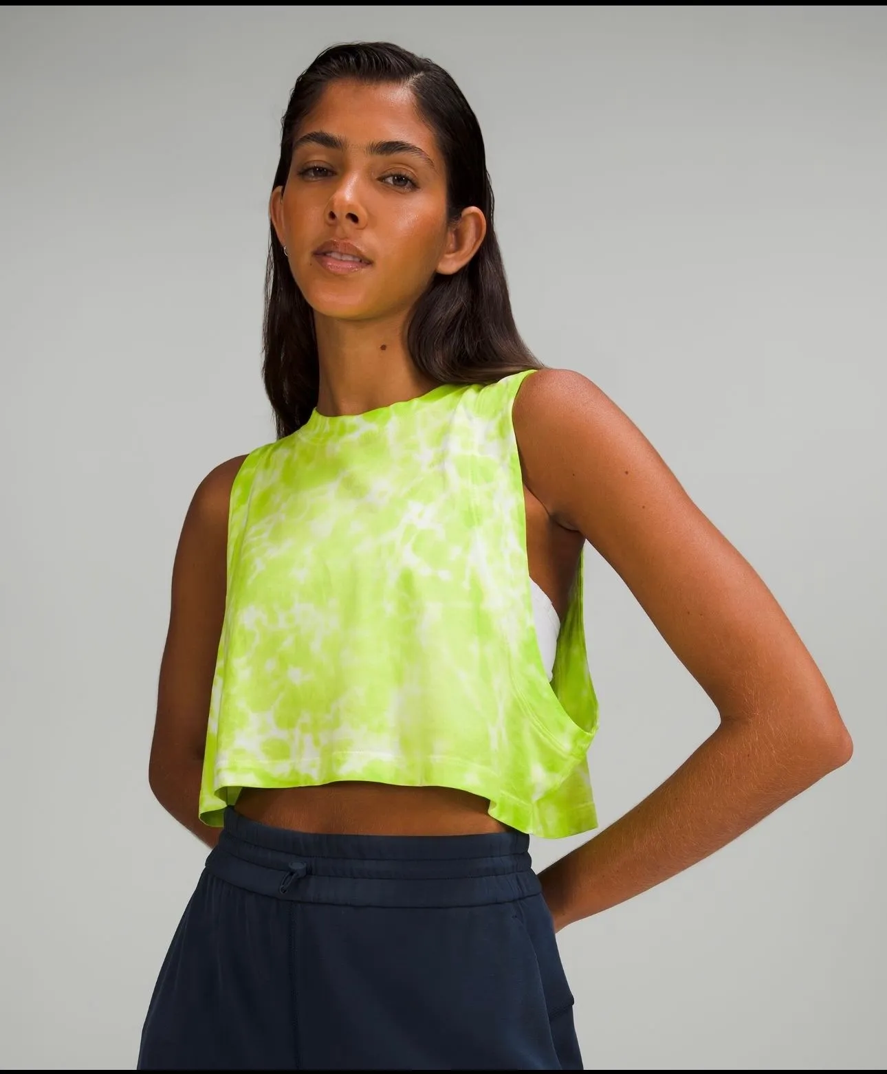 Product image for Lululemon All Yours crop tank tie-dye - NWT- GREEN-Size 6